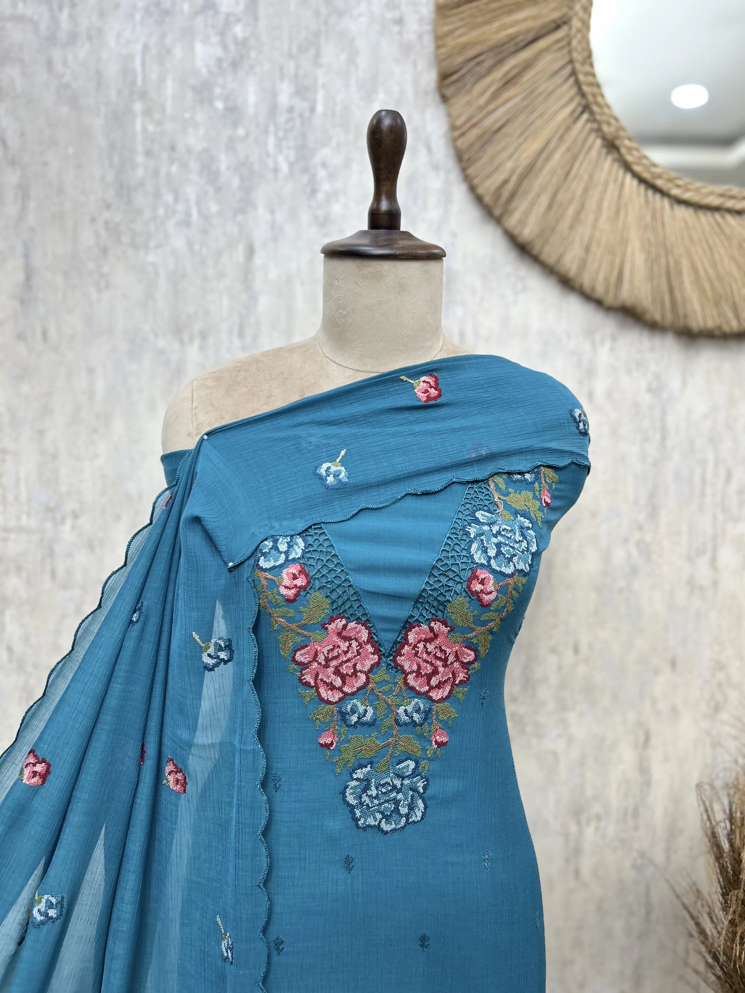 Veloura Bloom Chinnon Unstitched Suits