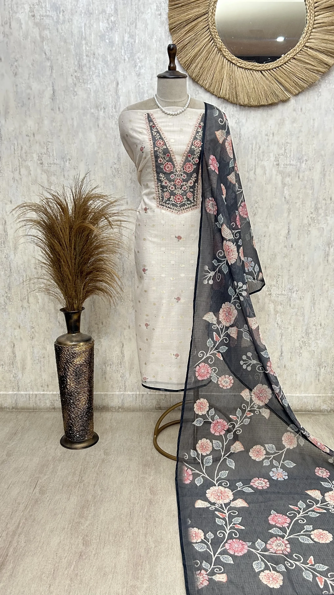 Floral Embroidered Elegance Unstitched Suit