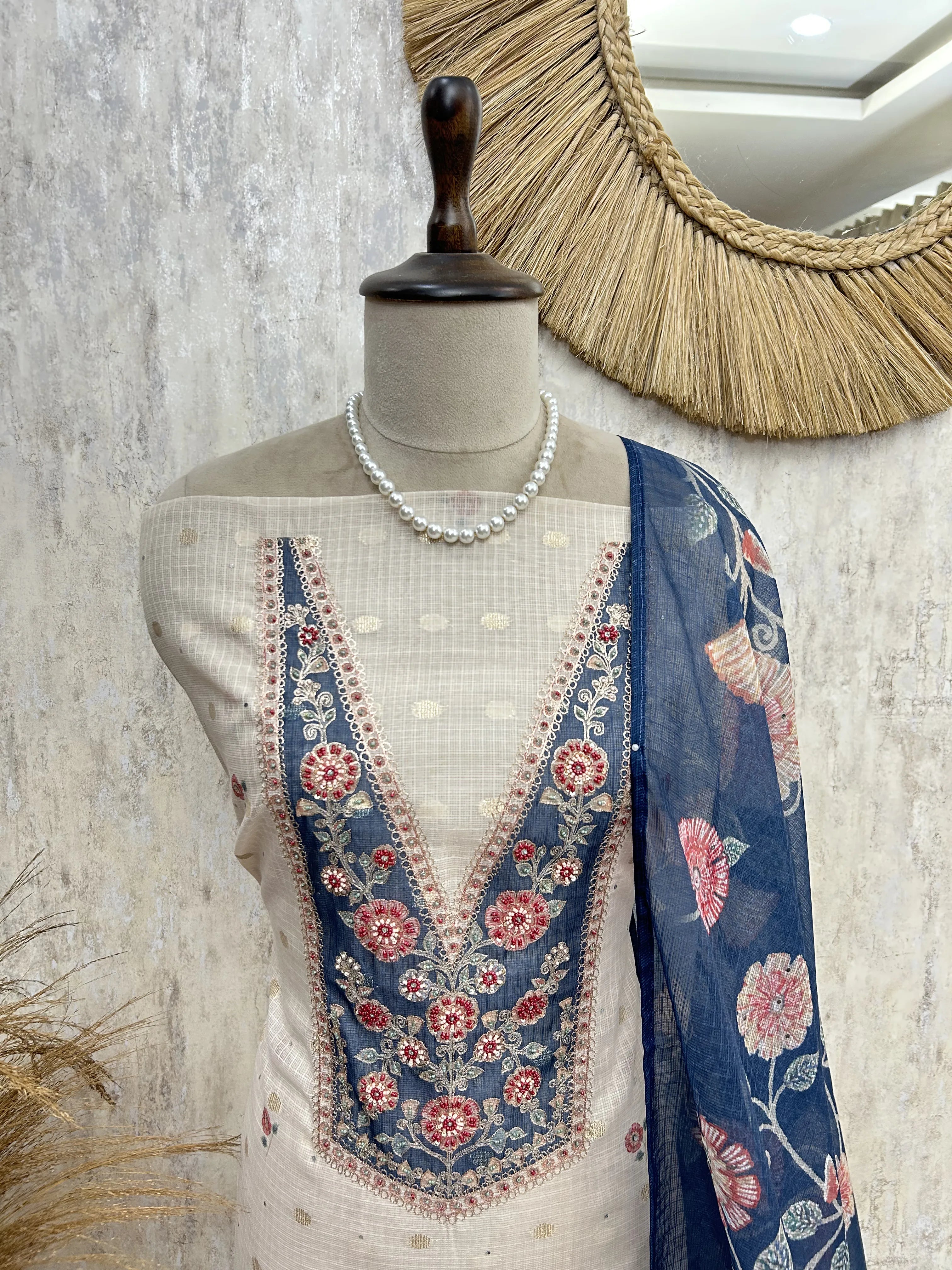 Floral Embroidered Elegance Unstitched Suit