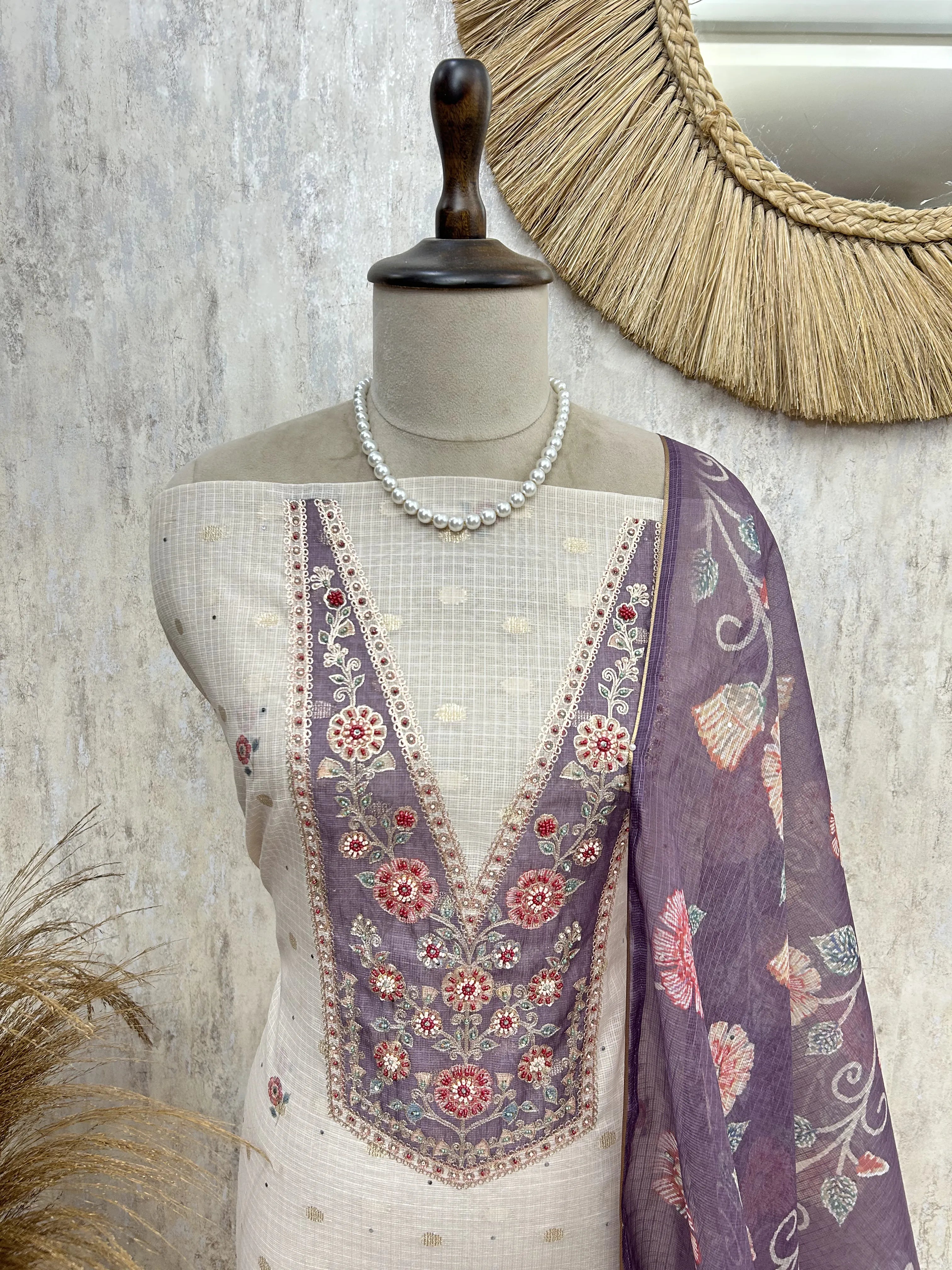 Floral Embroidered Elegance Unstitched Suit