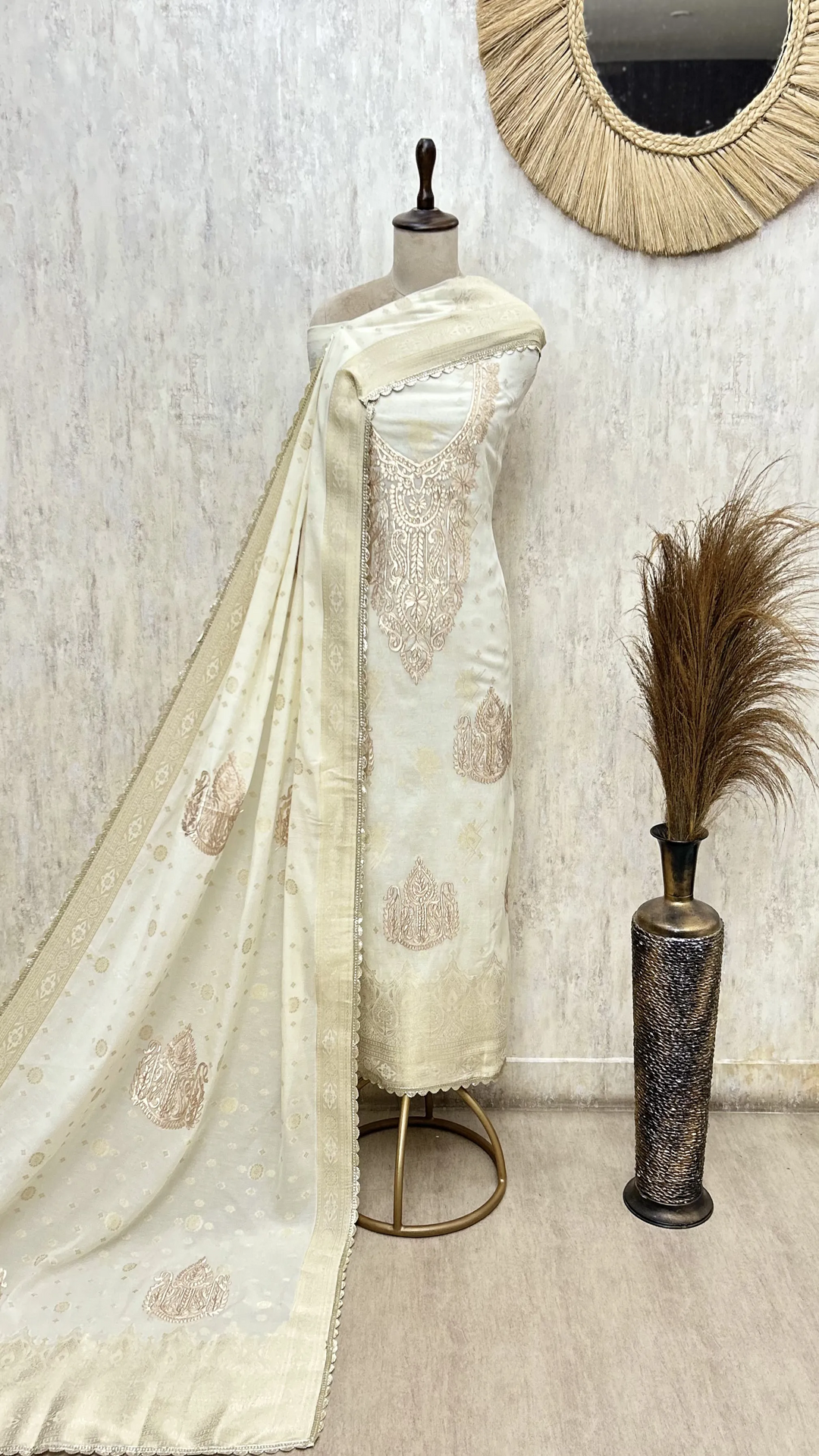 Celestial Noor Mul Chanderi Unstitched Suits
