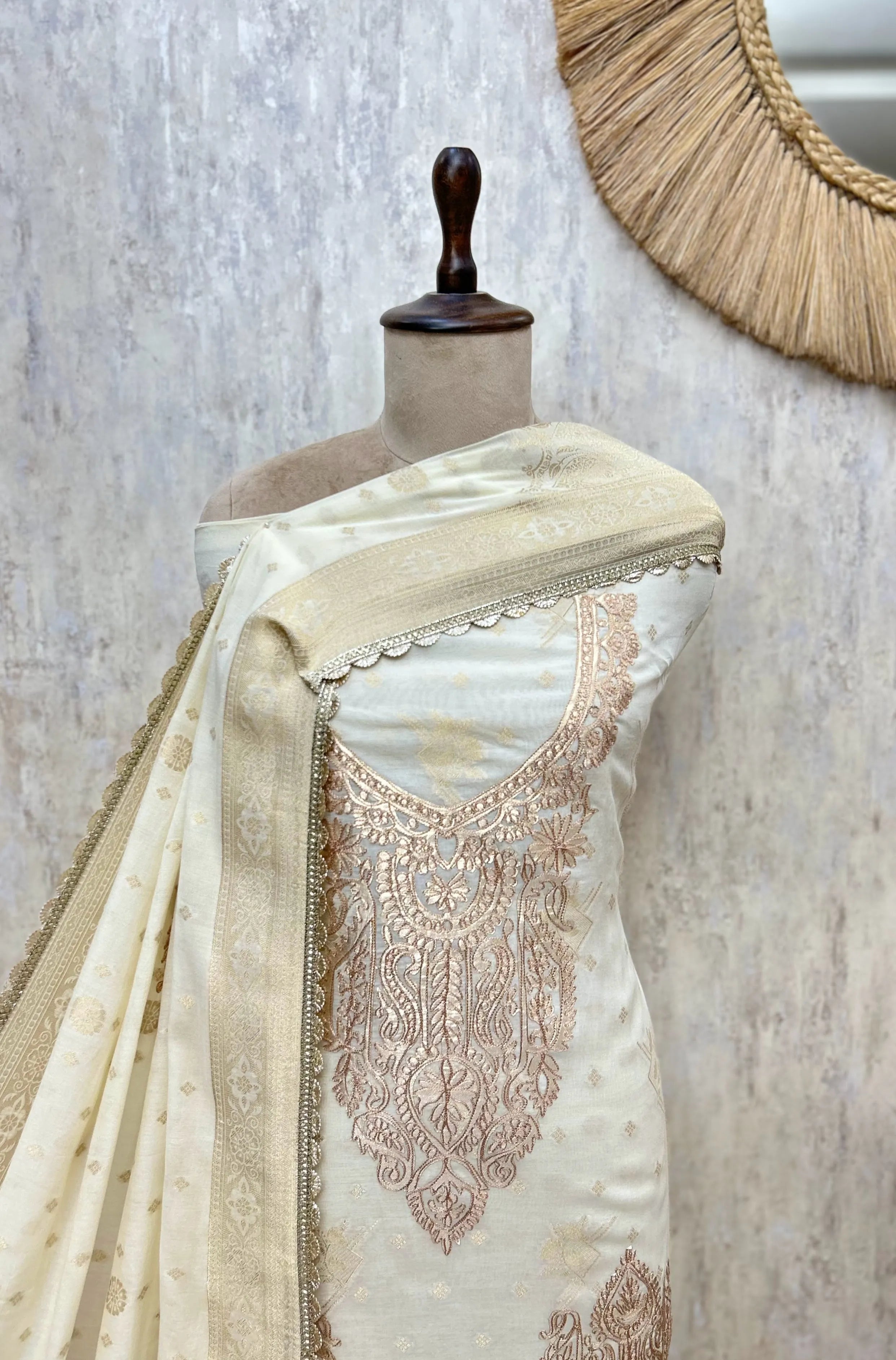 Celestial Noor Mul Chanderi Unstitched Suits