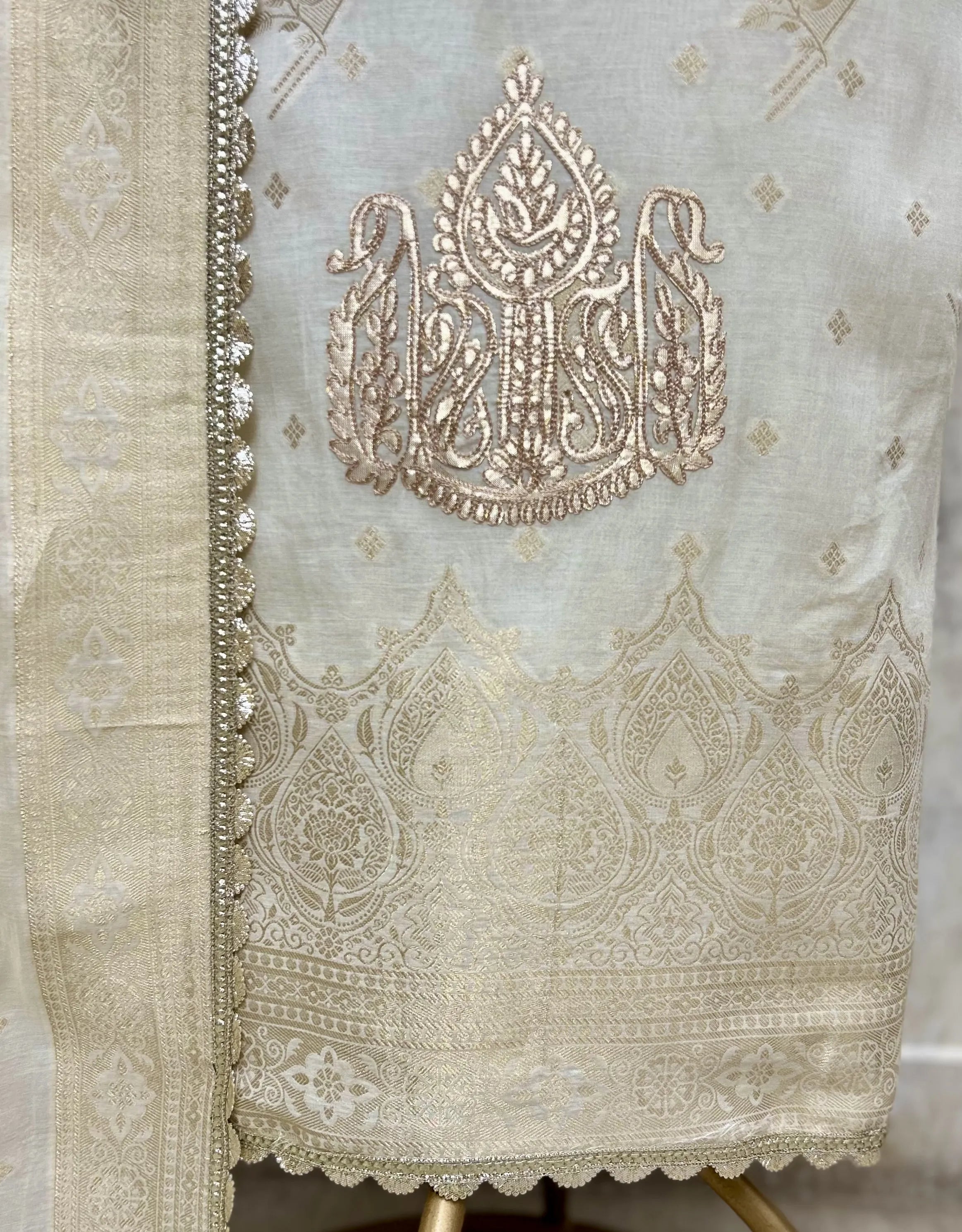 Celestial Noor Mul Chanderi Unstitched Suits