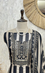 Bold Striped Elegance Unstitched Suit