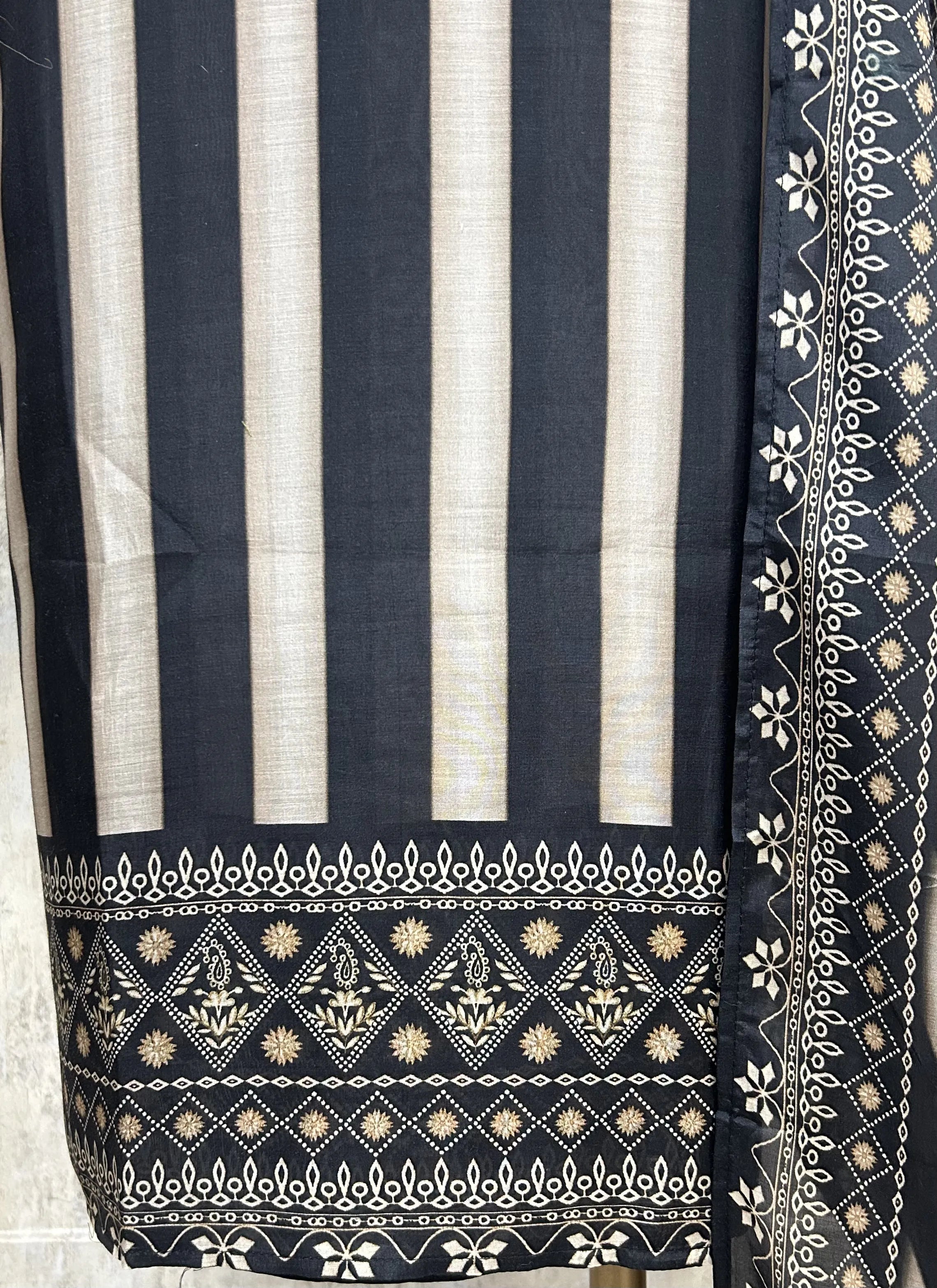 Bold Striped Elegance Unstitched Suit