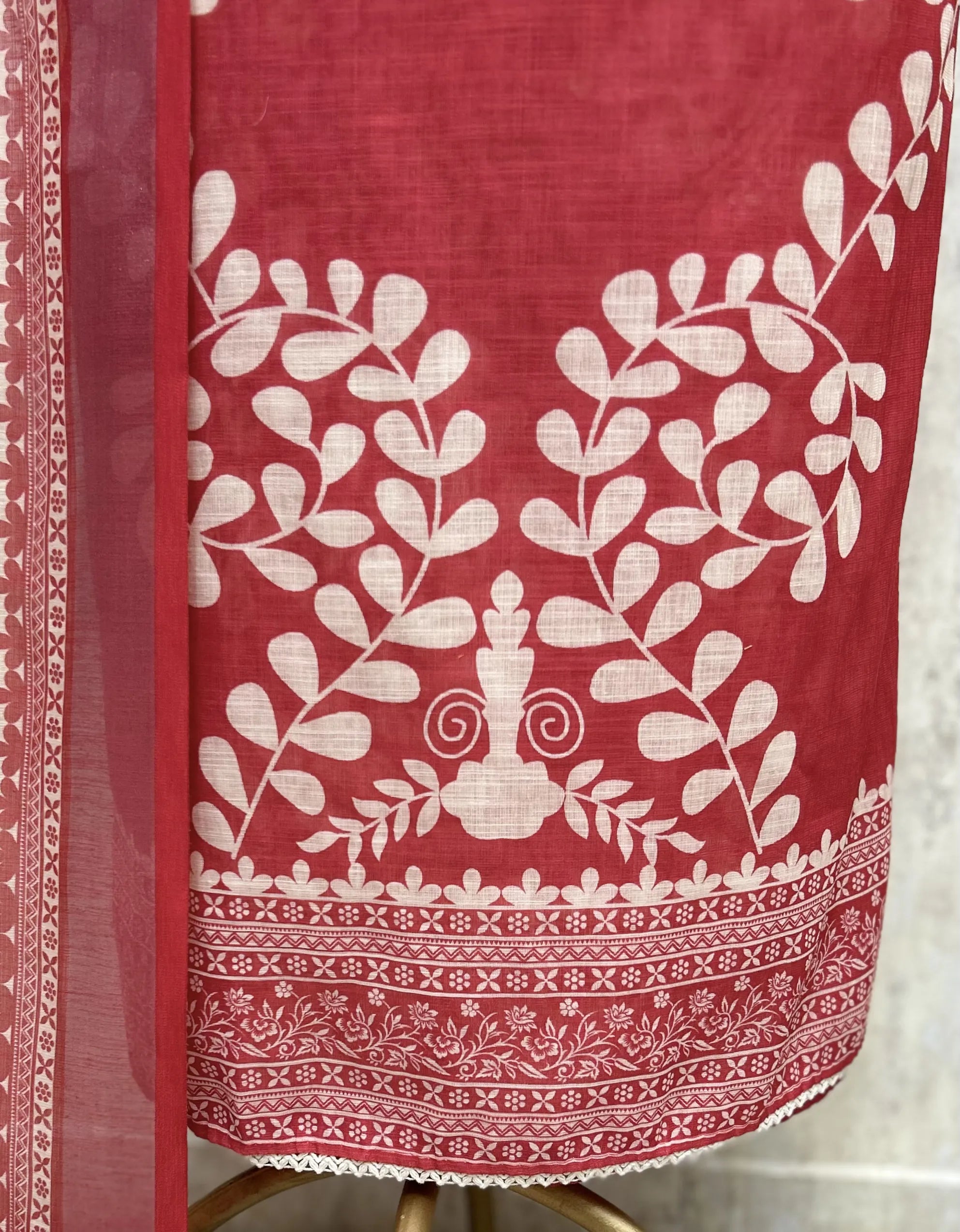 Verdant Heritage Linen Unstitched Suit