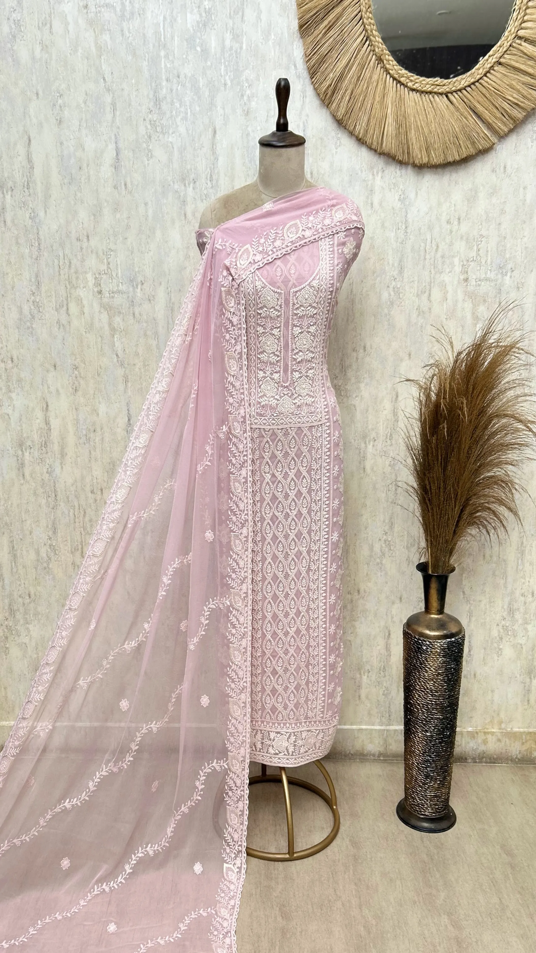 Ethereal Threadwork Georgette Unstitched Suit