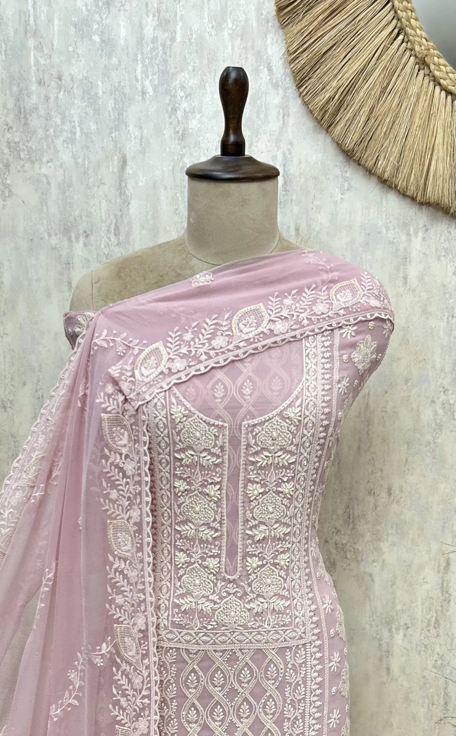 Ethereal Threadwork Georgette Unstitched Suit