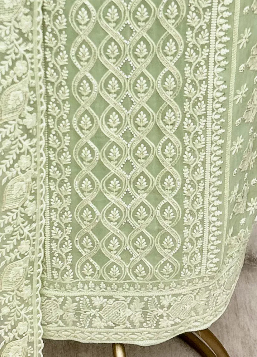 Ethereal Threadwork Georgette Unstitched Suit