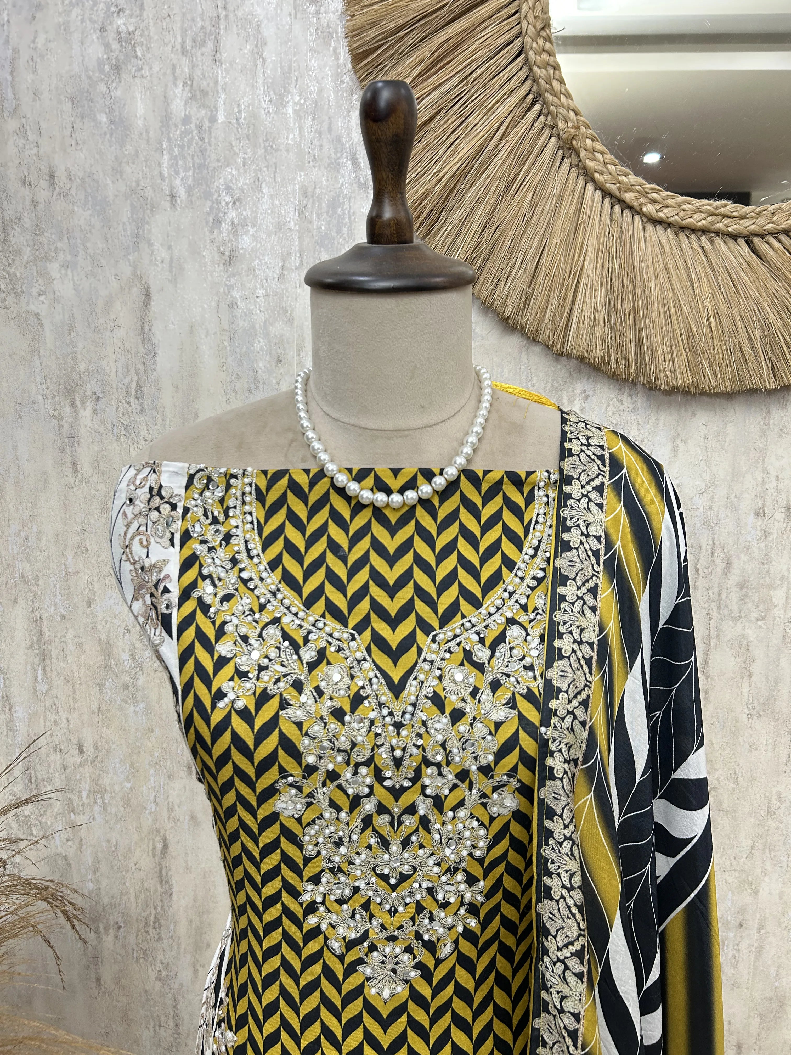 Embroidered Royal Grace Unstitched Suit