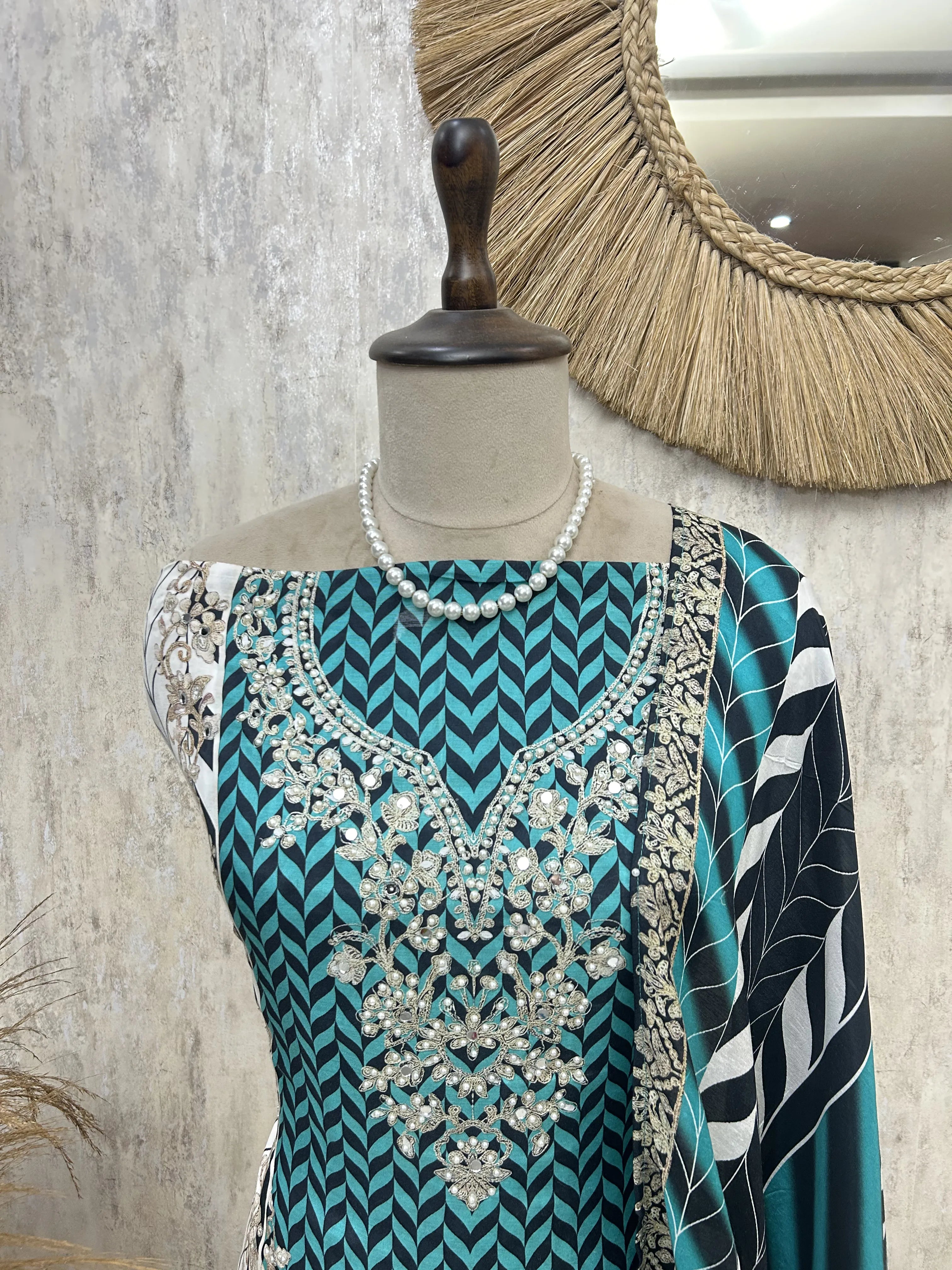 Embroidered Royal Grace Unstitched Suit