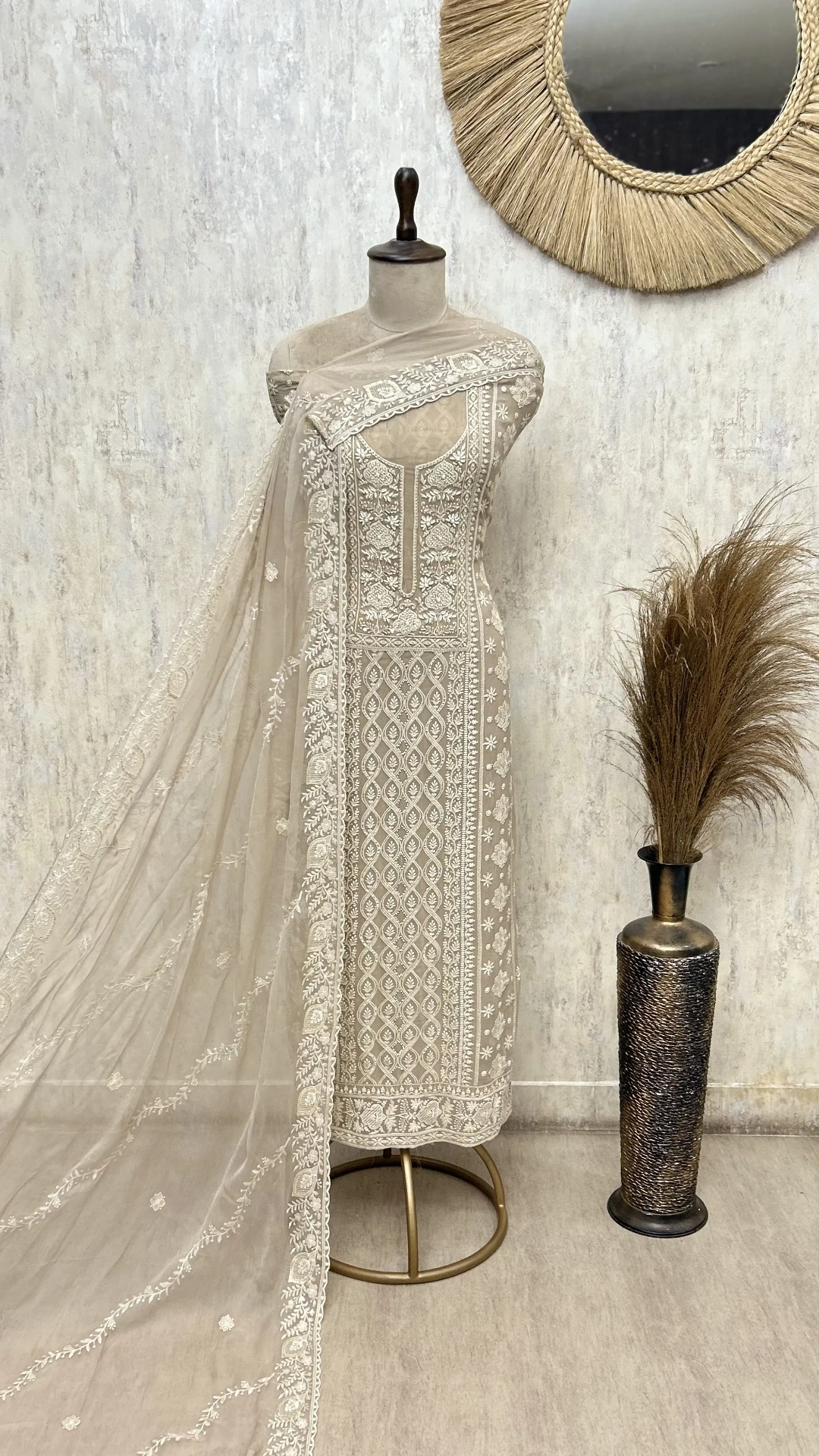 Ethereal Threadwork Georgette Unstitched Suit