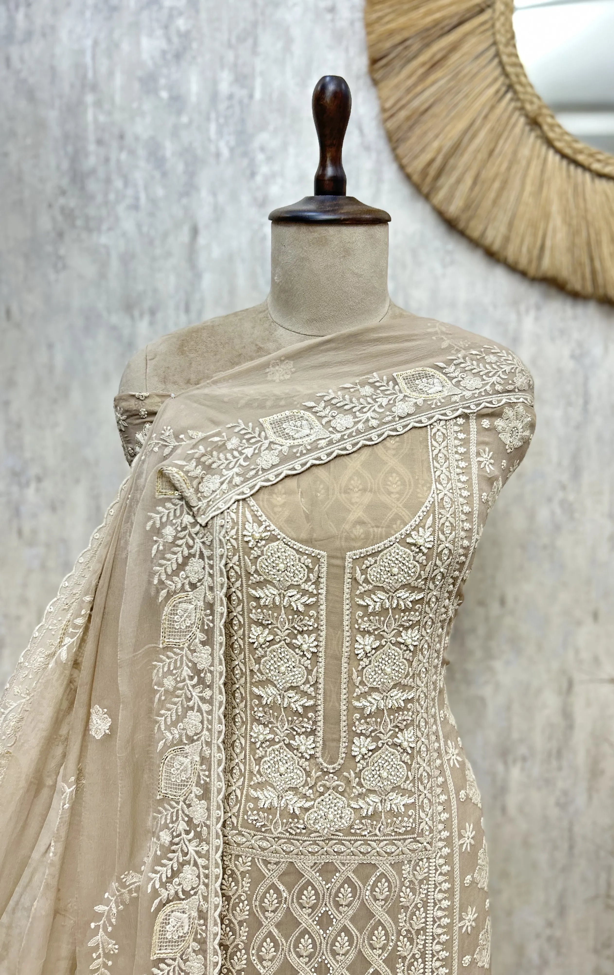 Ethereal Threadwork Georgette Unstitched Suit