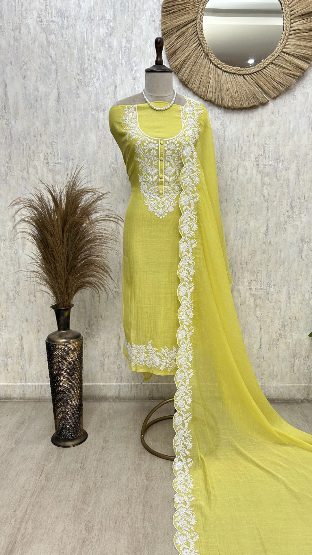Azure Embroidered Grace Unstitched Suit
