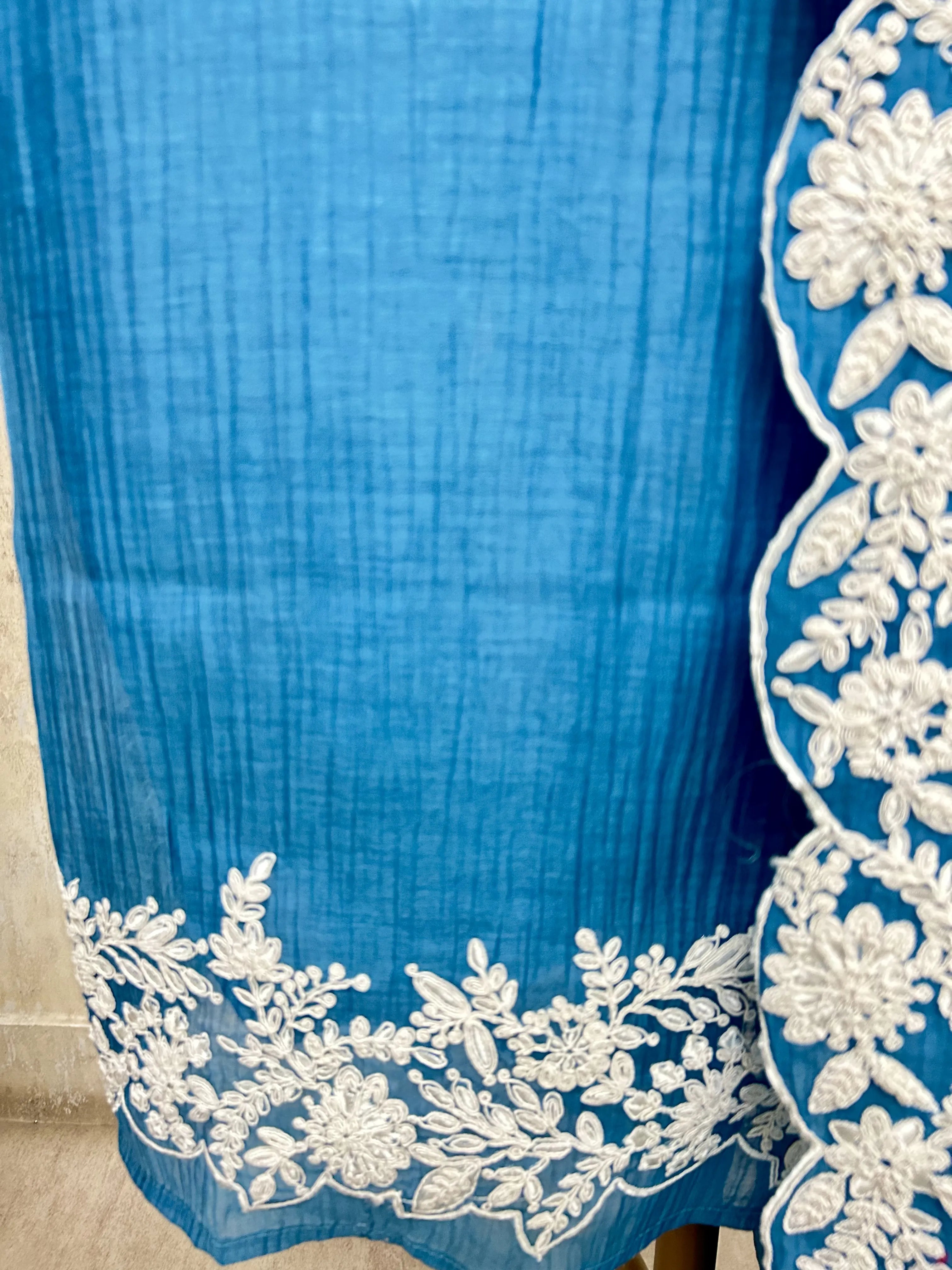Azure Embroidered Grace Unstitched Suit