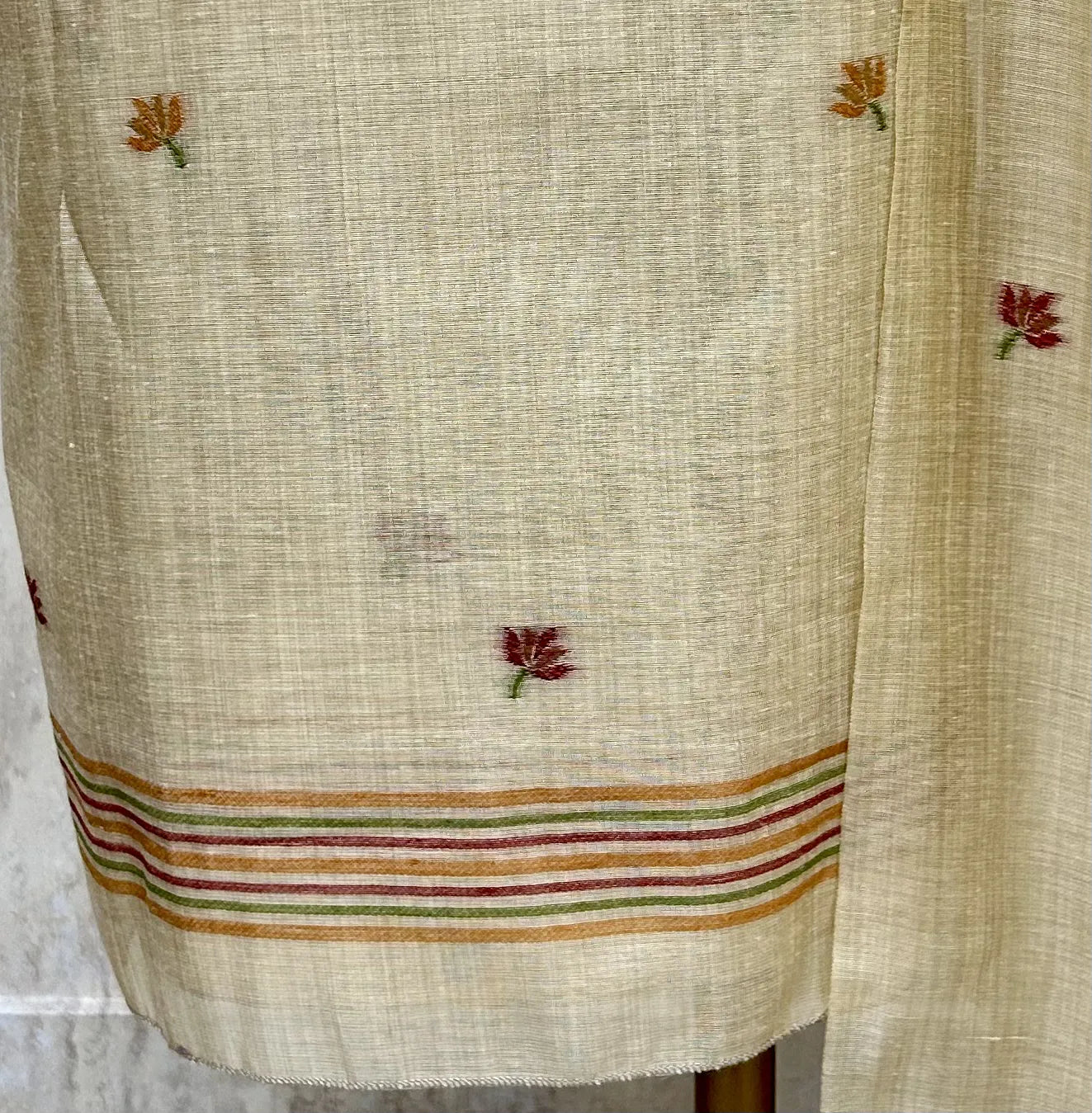 Ethereal Sage Elegance jamdani linen Unstitched Suit