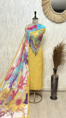 Bloomscape Mul Chanderi Unstitched Suit