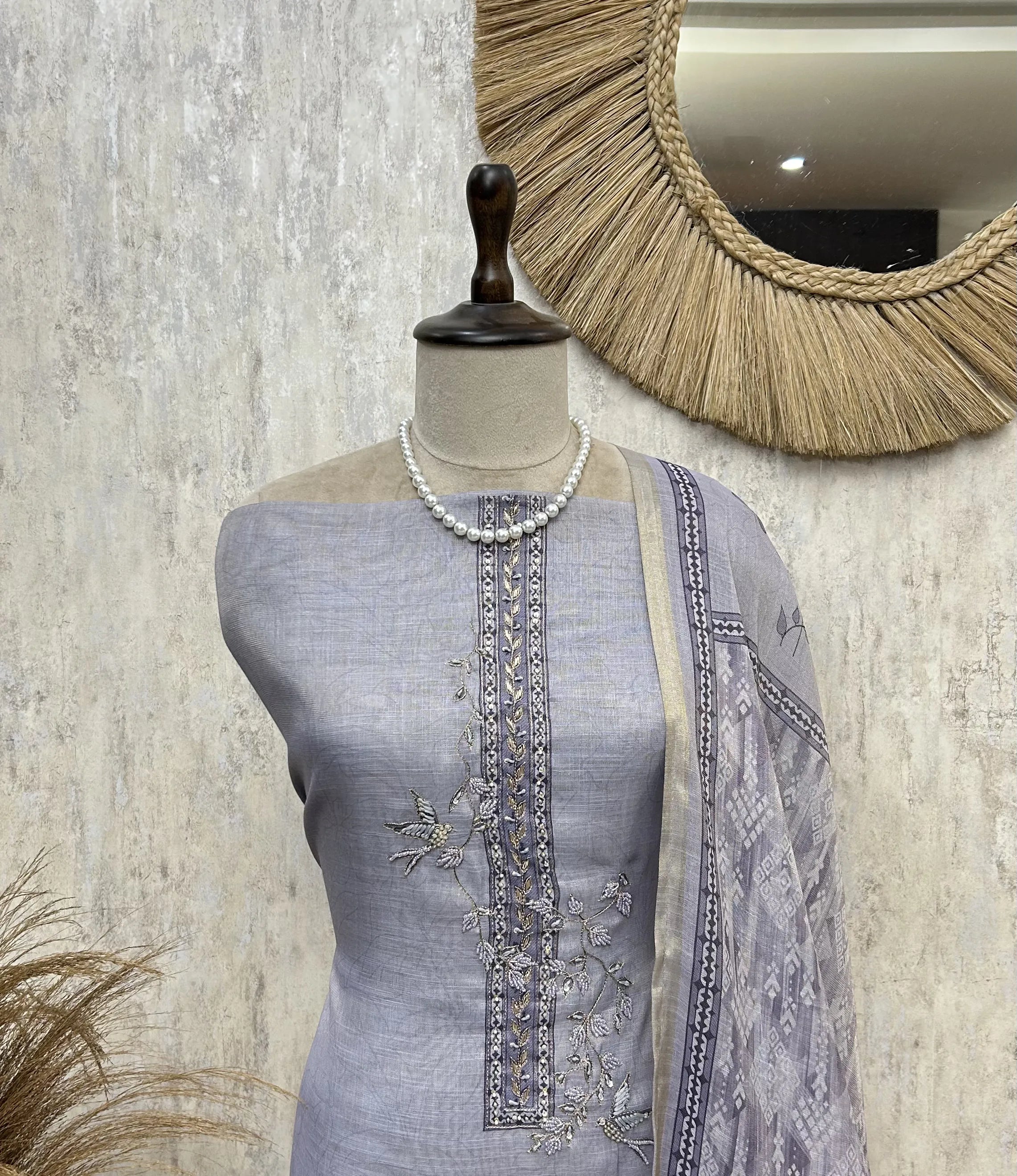 Timeless Woven Elegance Unstitched Suit