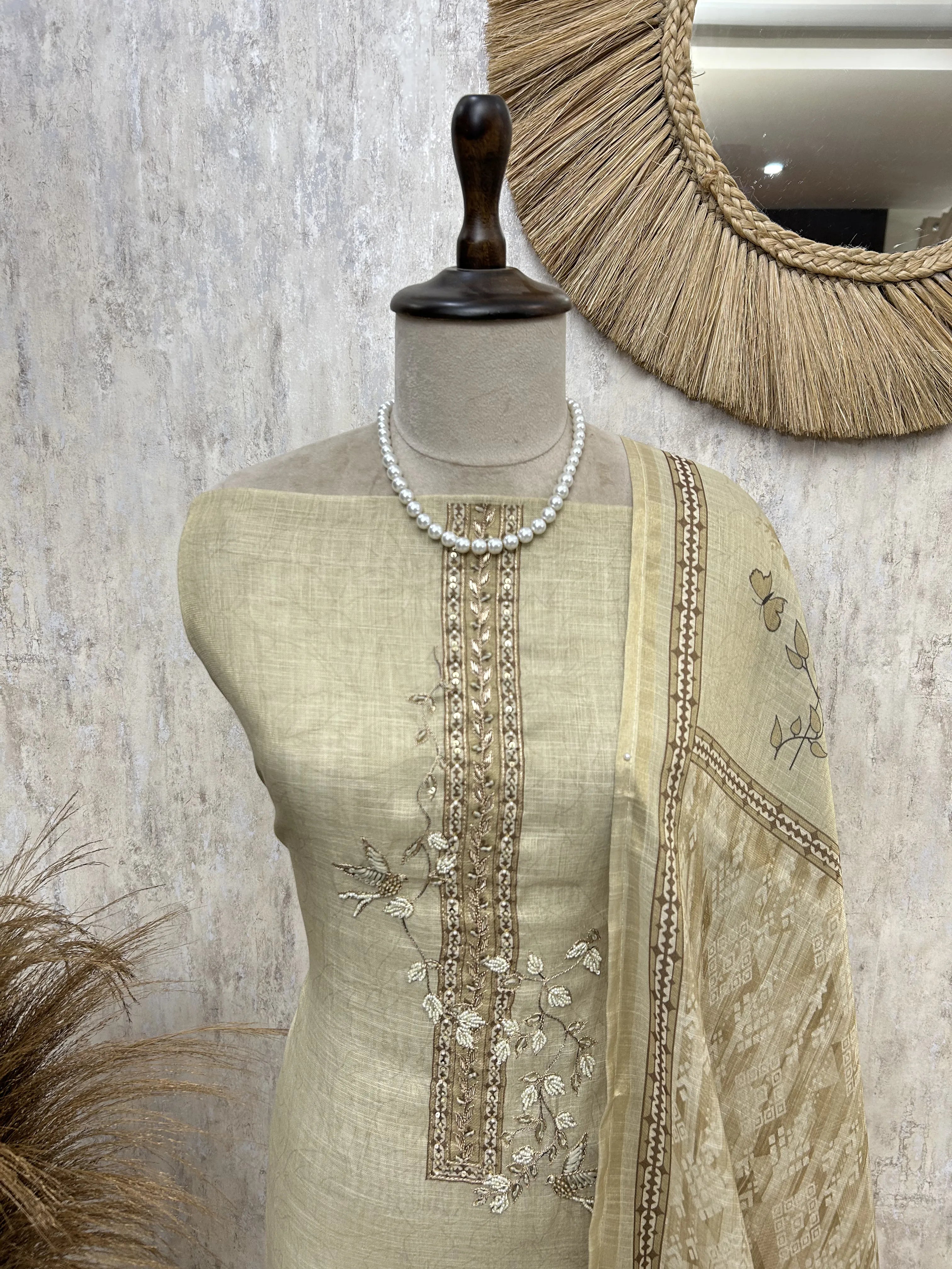 Timeless Woven Elegance Unstitched Suit