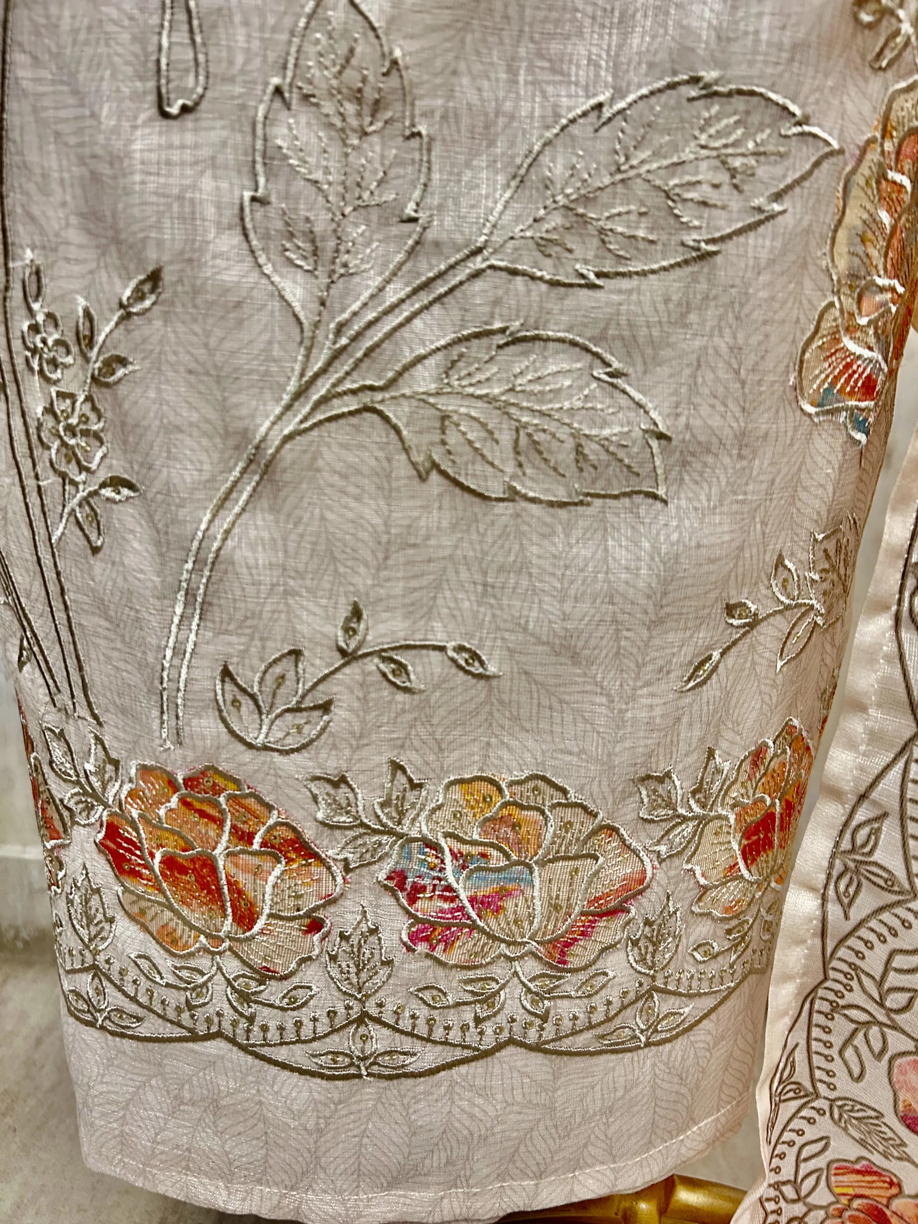 Blooming Pastel Elegance Unstitched Suit