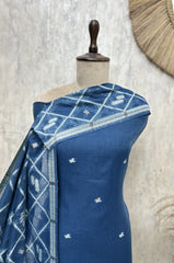 Azure Bloom Jamdani Linen Unstitched Suits