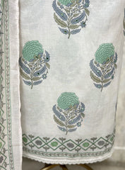 Verdant Blockprint Mul Cotton Unstitched Suits