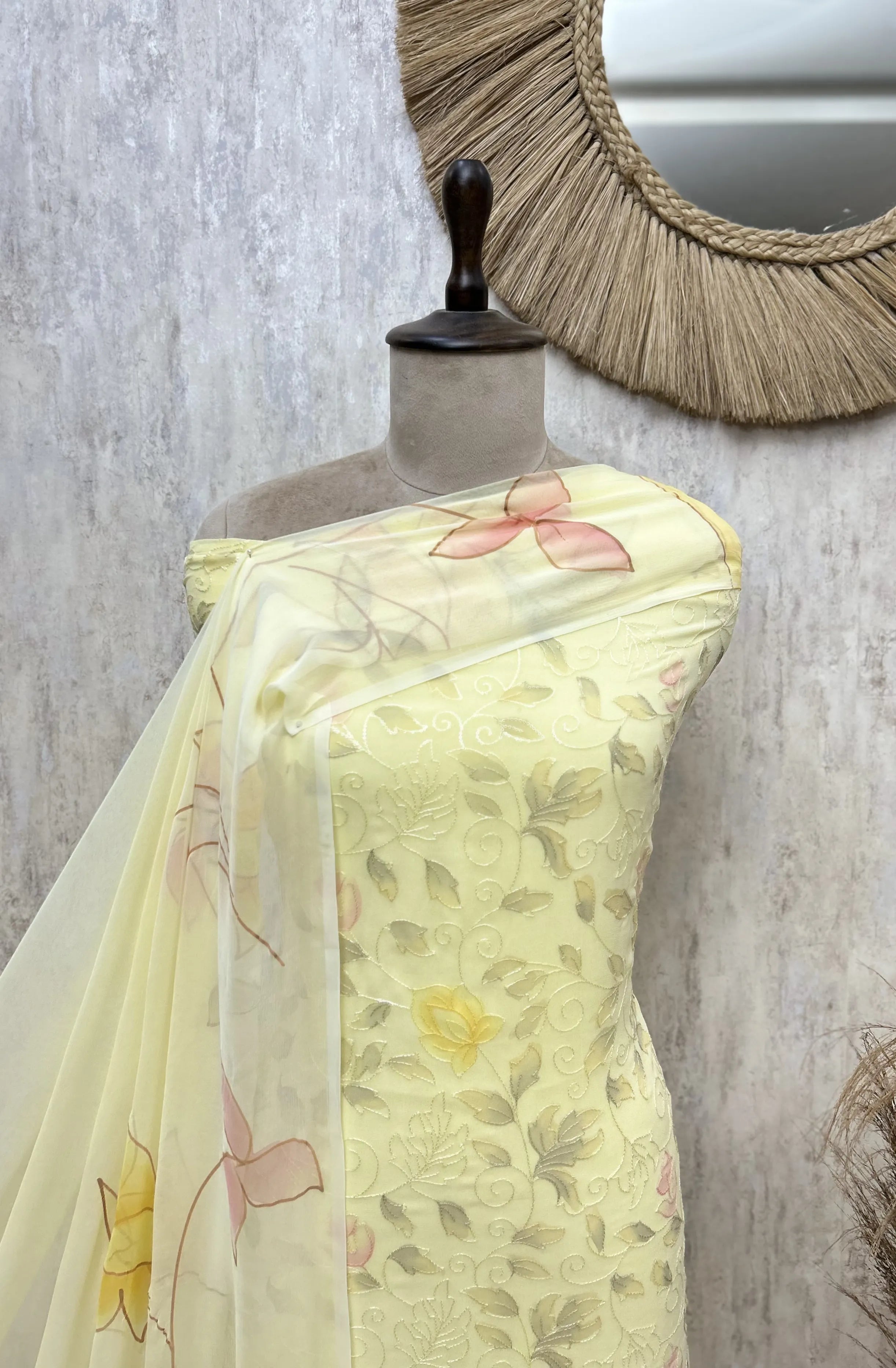 Floral Veil Symphony Georgette Unstitched Suits