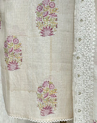 Floral Ivory Charm Mul cotton Unstitched Suit