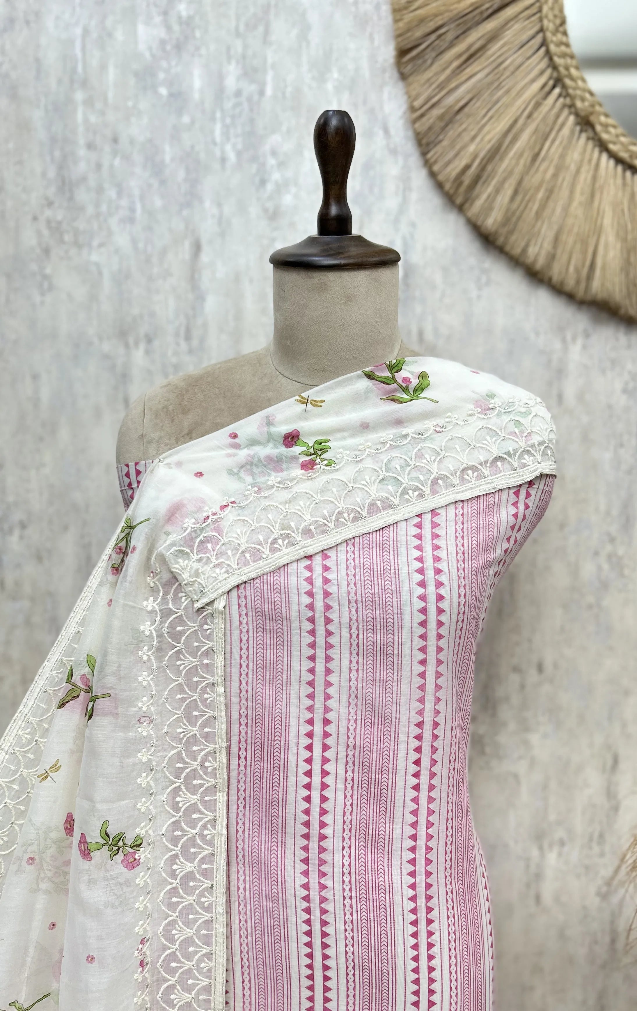 Blossom Weave Mul Chanderi Unstitched Suits