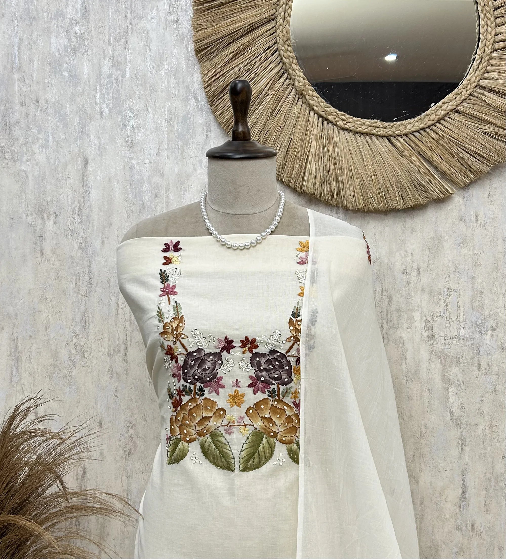 Floral Embroidered Elegance Unstitched Suit