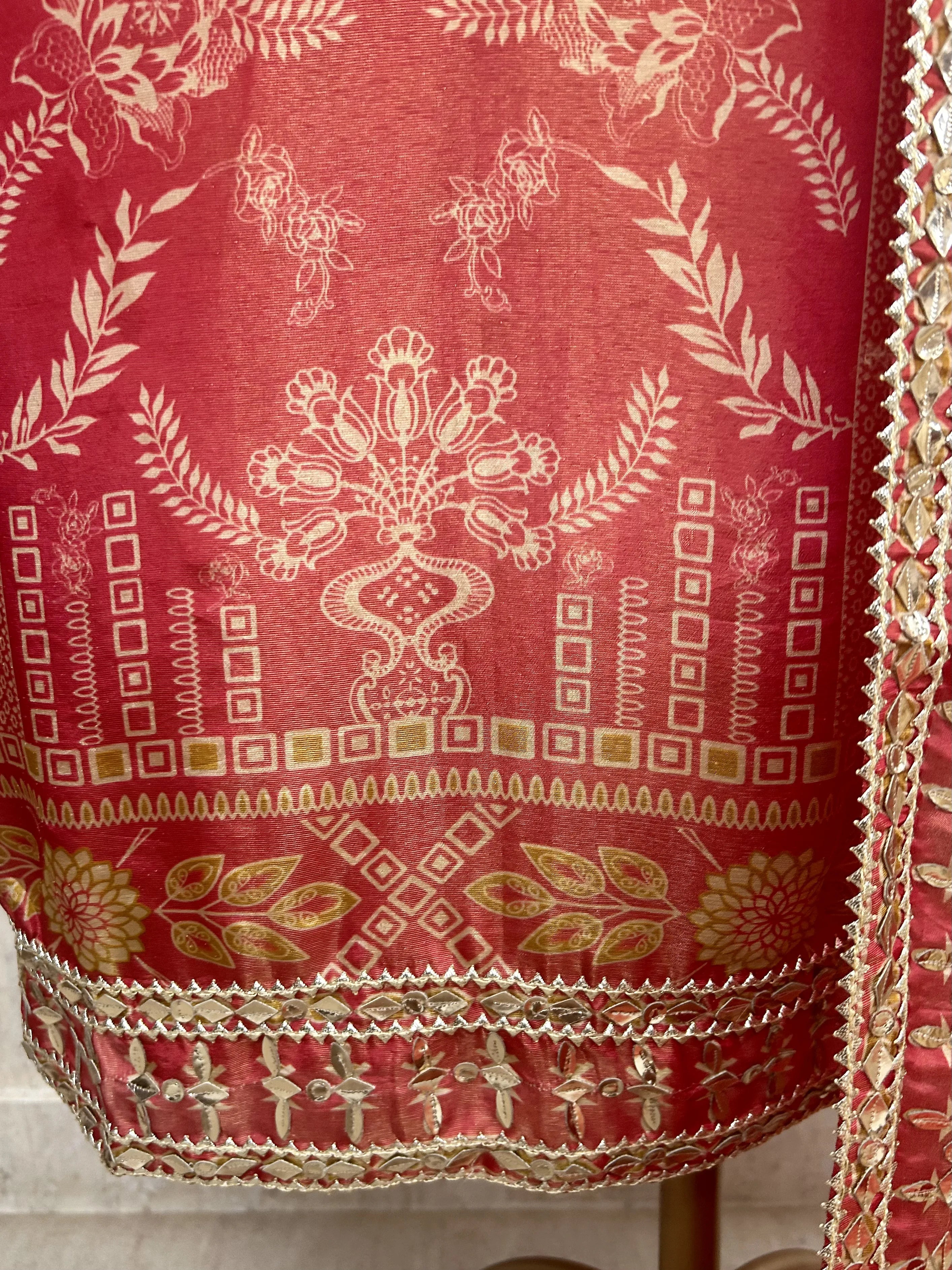 Tissue Unstitched Suit Set Featuring Gota Work