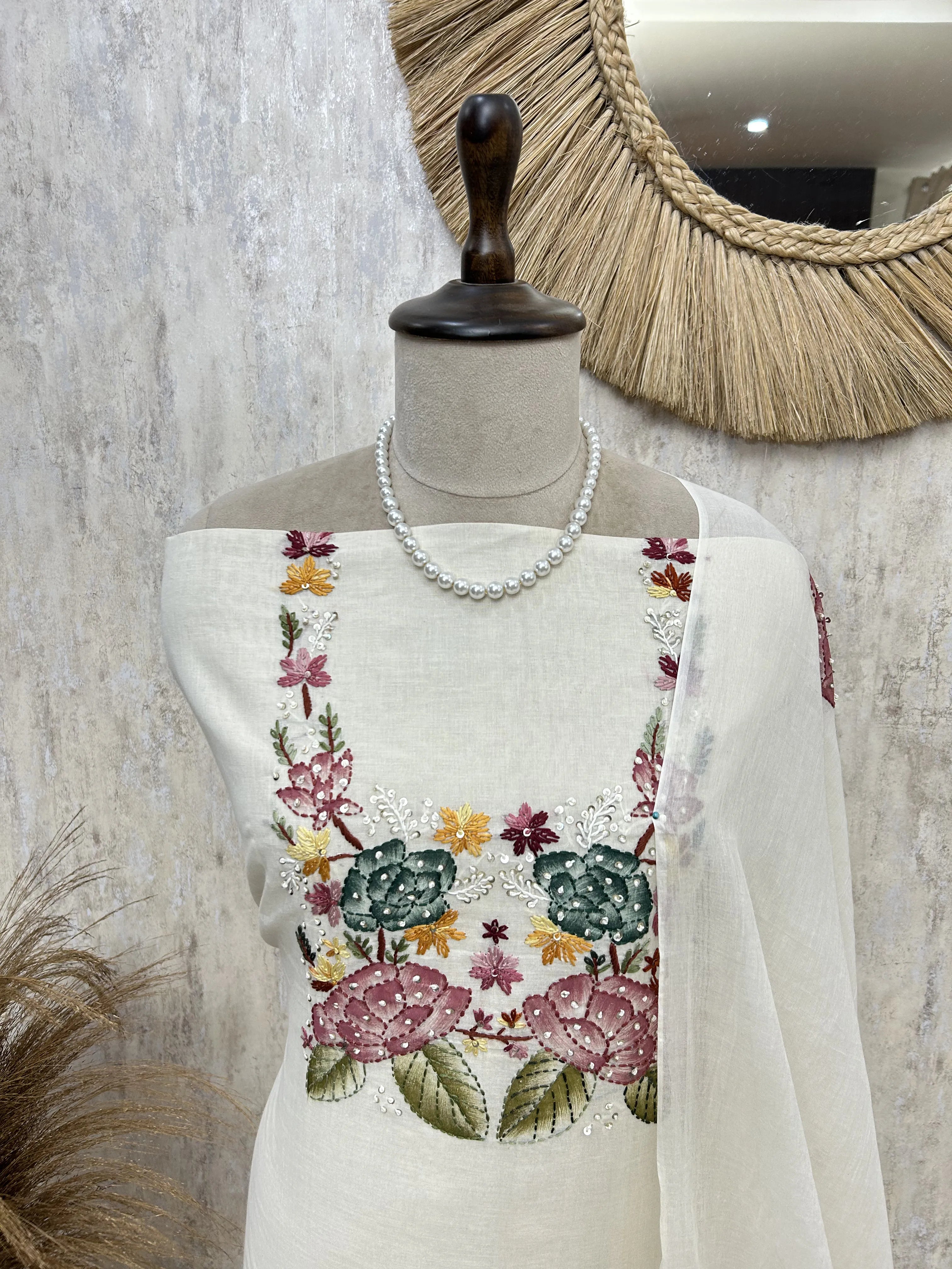 Floral Embroidered Elegance Unstitched Suit