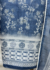 Classic Indigo Blue Blossom Unstitched Suit