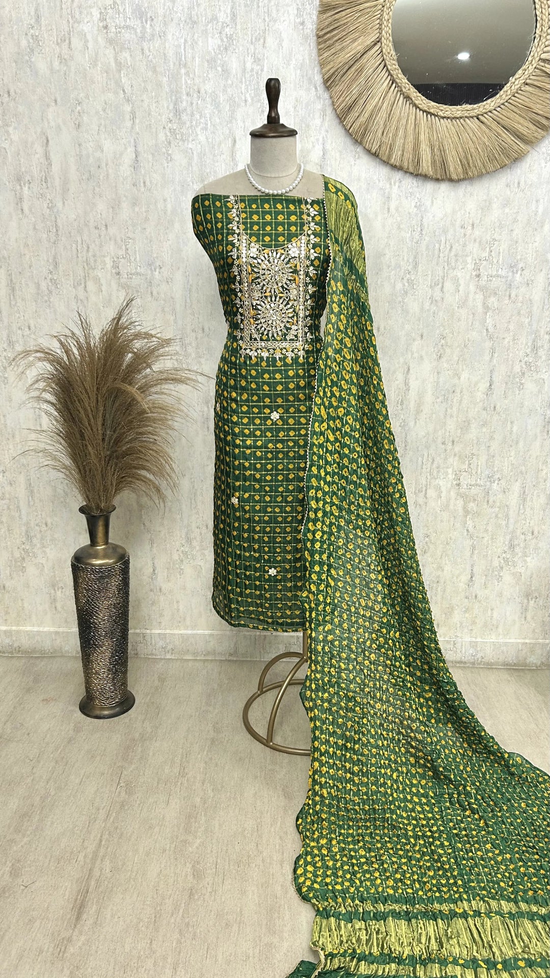 Ghadchola Chanderi Unstitched Suit Set