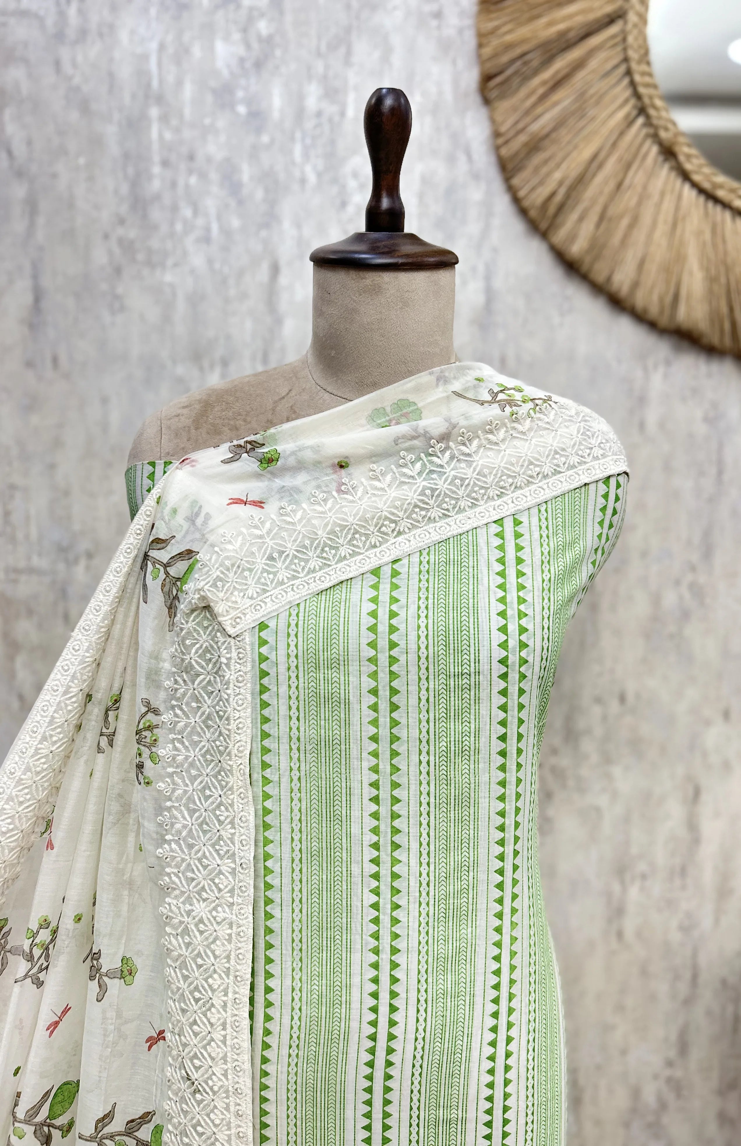 Blossom Weave Mul Chanderi Unstitched Suits