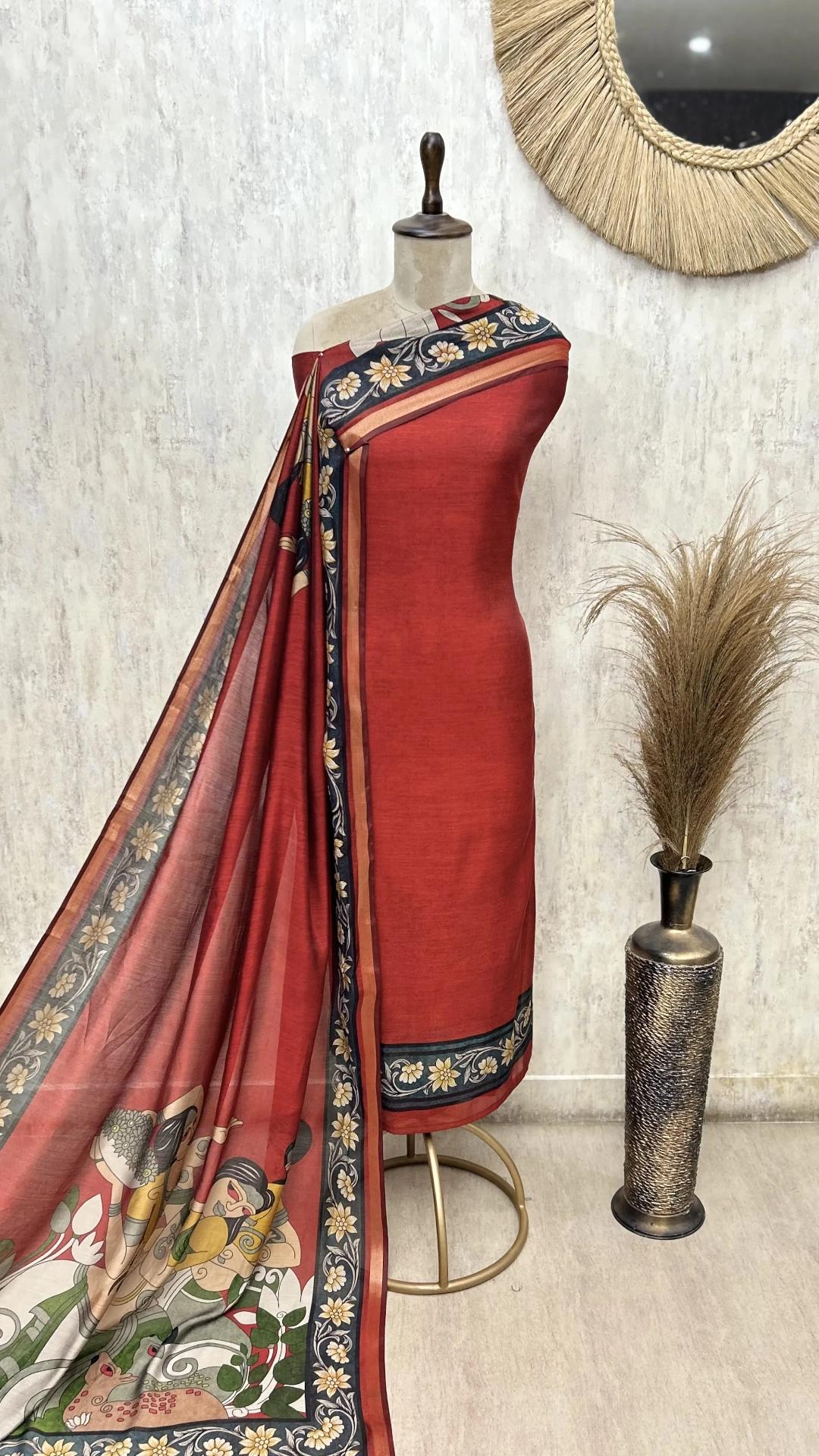 Artisanal Hand-Printed Maheshwari Cotton Unstitched Suits