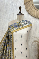 Elegant Maheshwari Hand-Block Printed Unstitched Suits