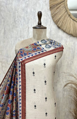 Elegant Maheshwari Hand-Block Printed Unstitched Suits