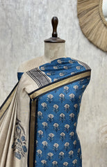 Block Printed Floral Maheshwari Cotton Unstitched Suits