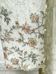 Maheshwari Unstitched Suit Set With Maheshwari Dupatta Featuring Pichwai Work