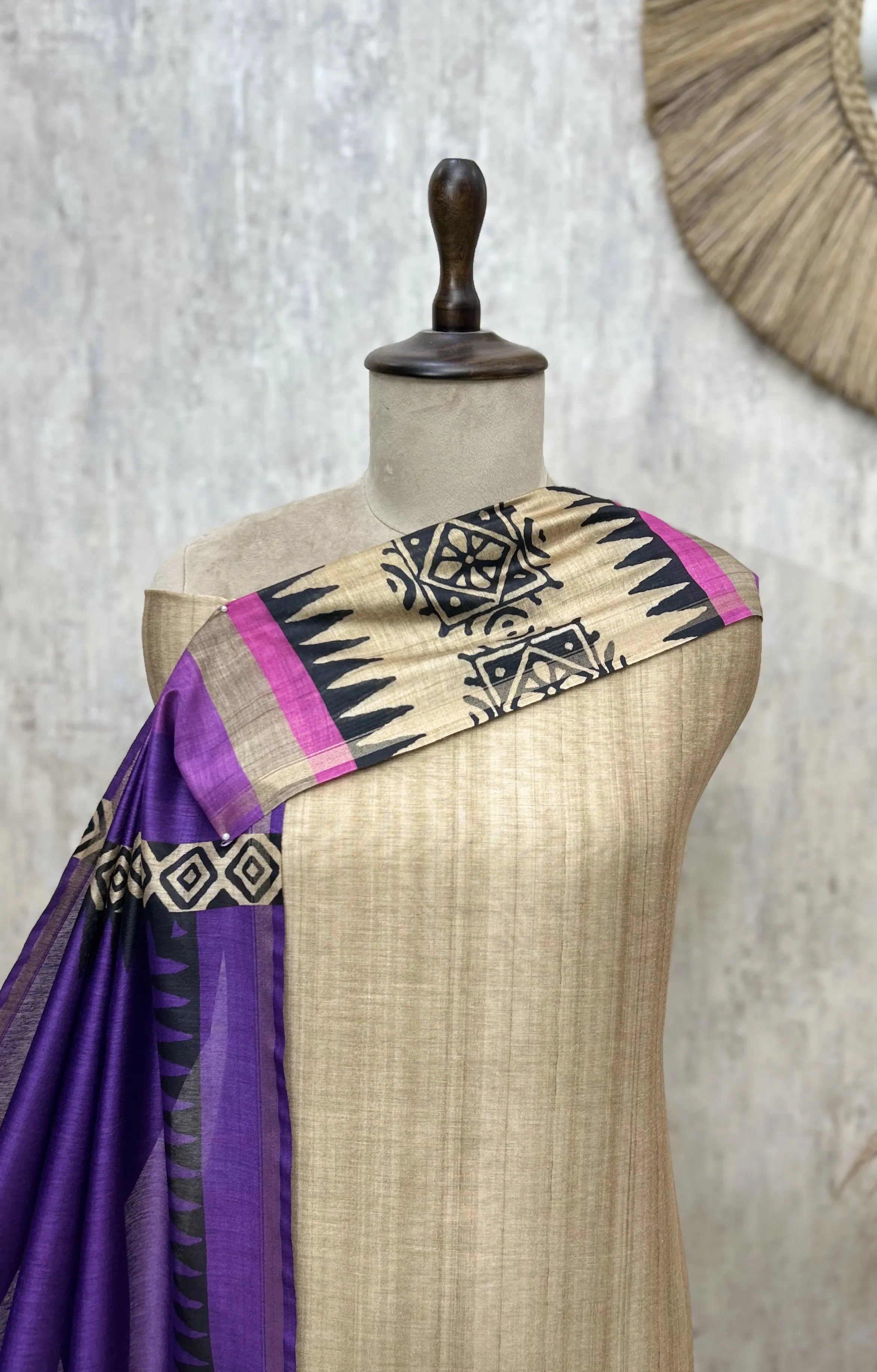 Tribal Weave Tussar Unstitched Suit