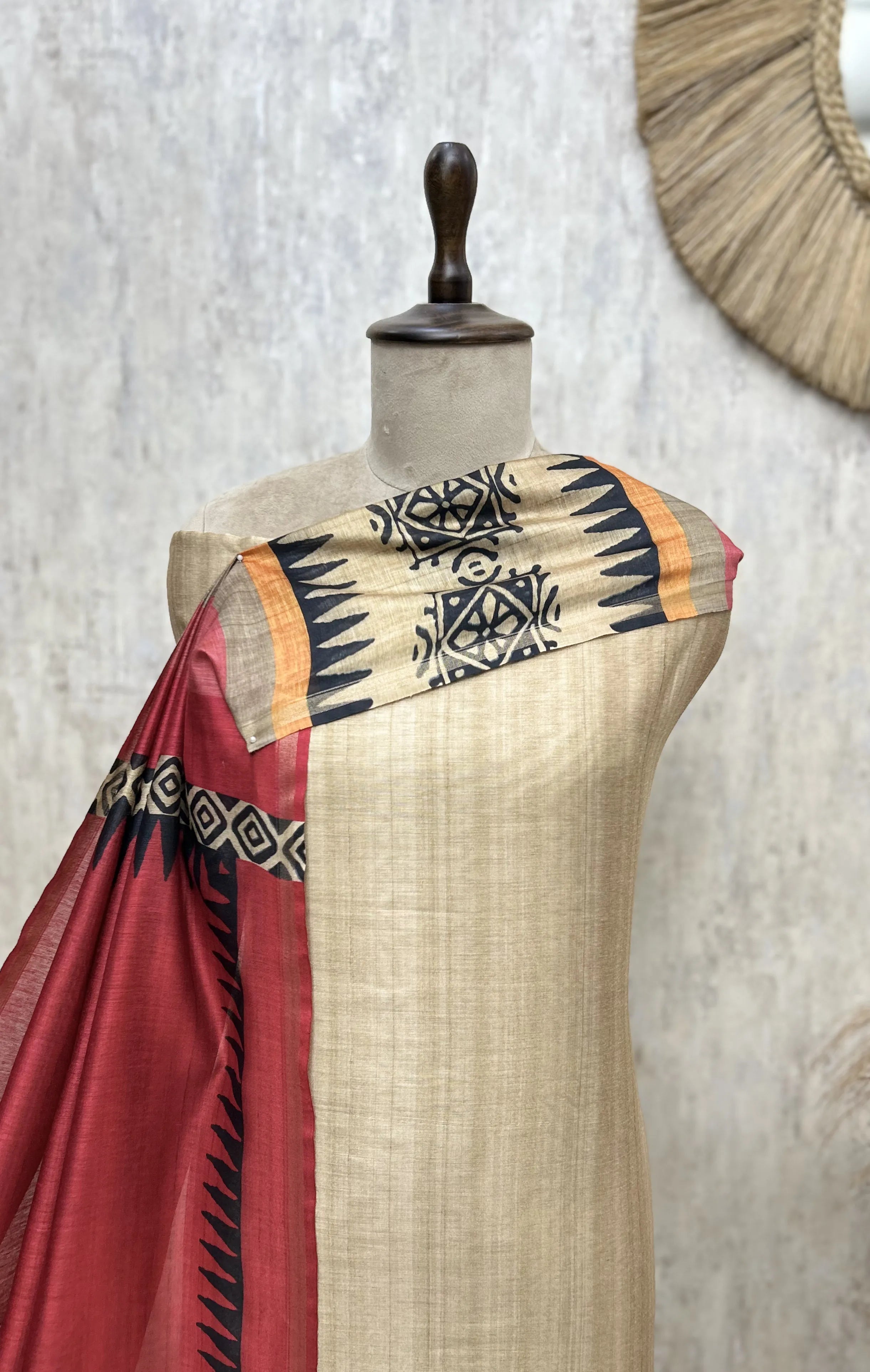 Tribal Weave Tussar Unstitched Suit