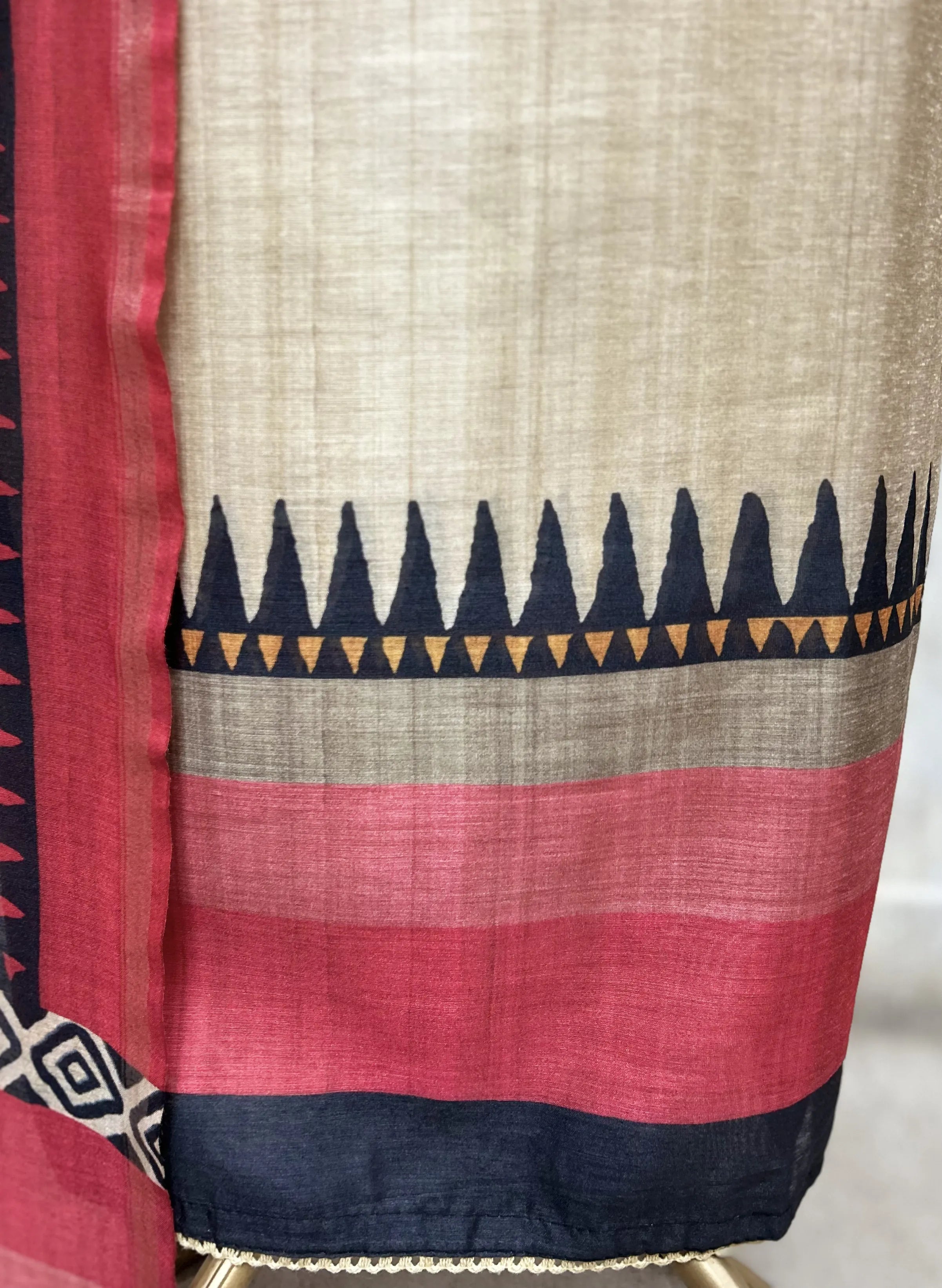 Tribal Weave Tussar Unstitched Suit