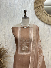 Elegant Elephant Motif Unstitched Suit