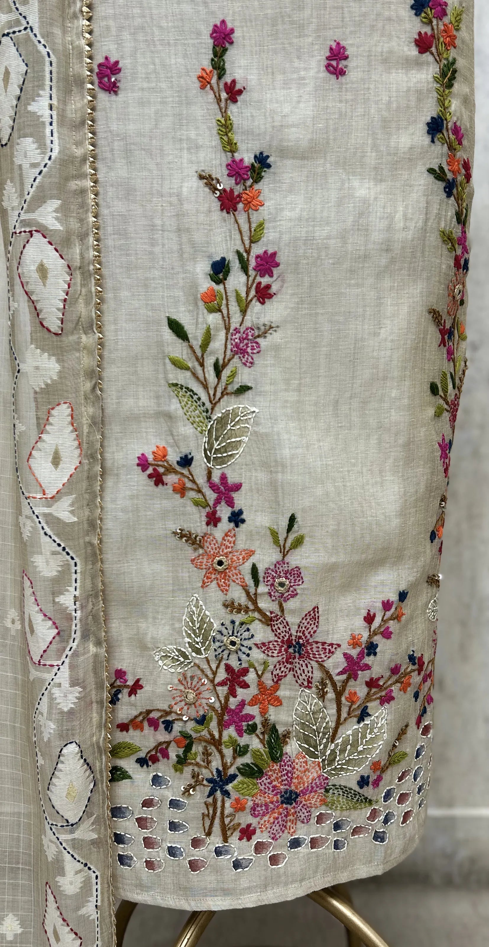 Floral Heirloom Jamdani Unstitched Suits
