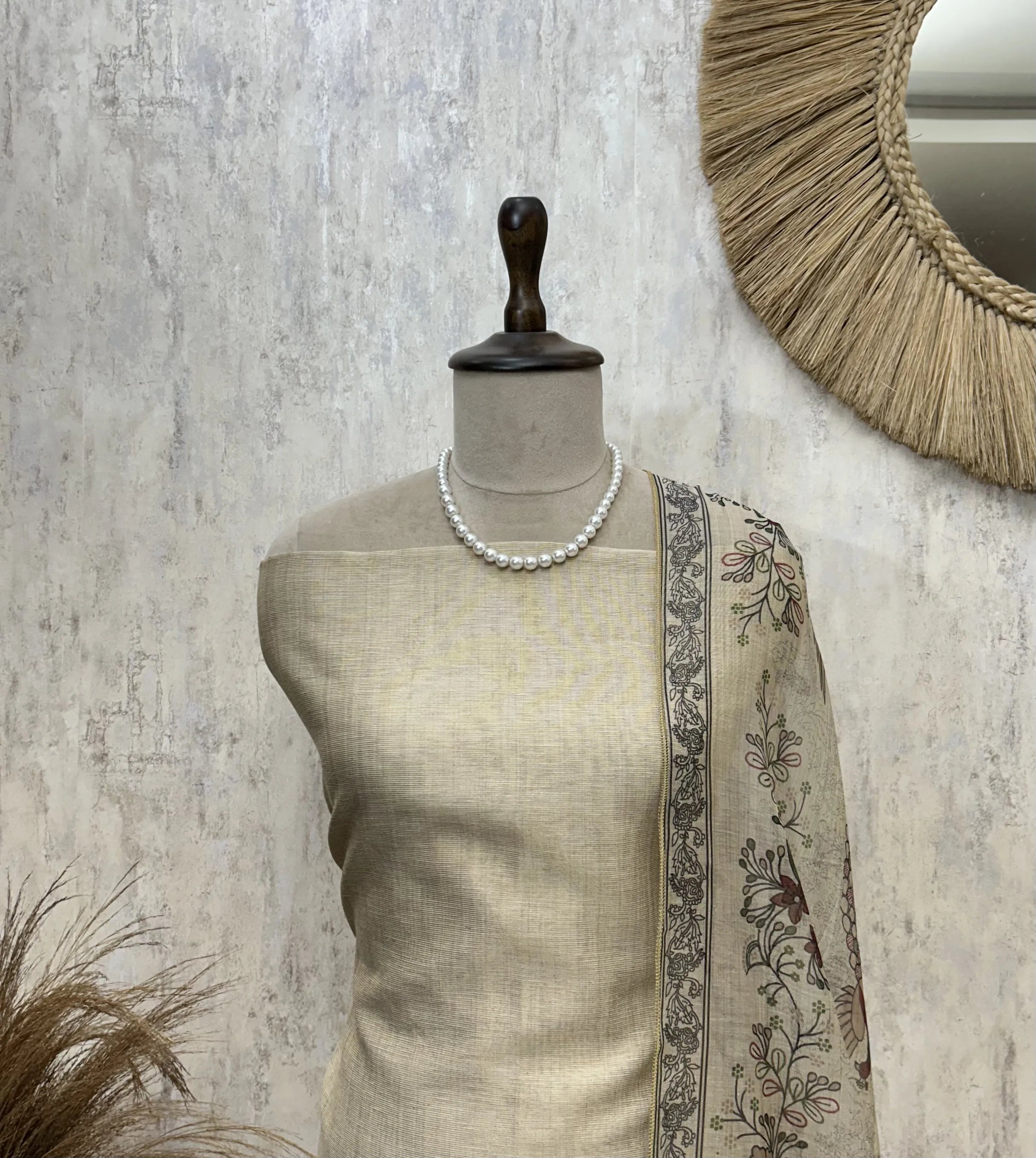 Elegant Peacock Embroidery Unstitched Suit