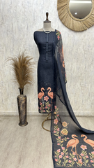 Black Elegant Unstitched Suit