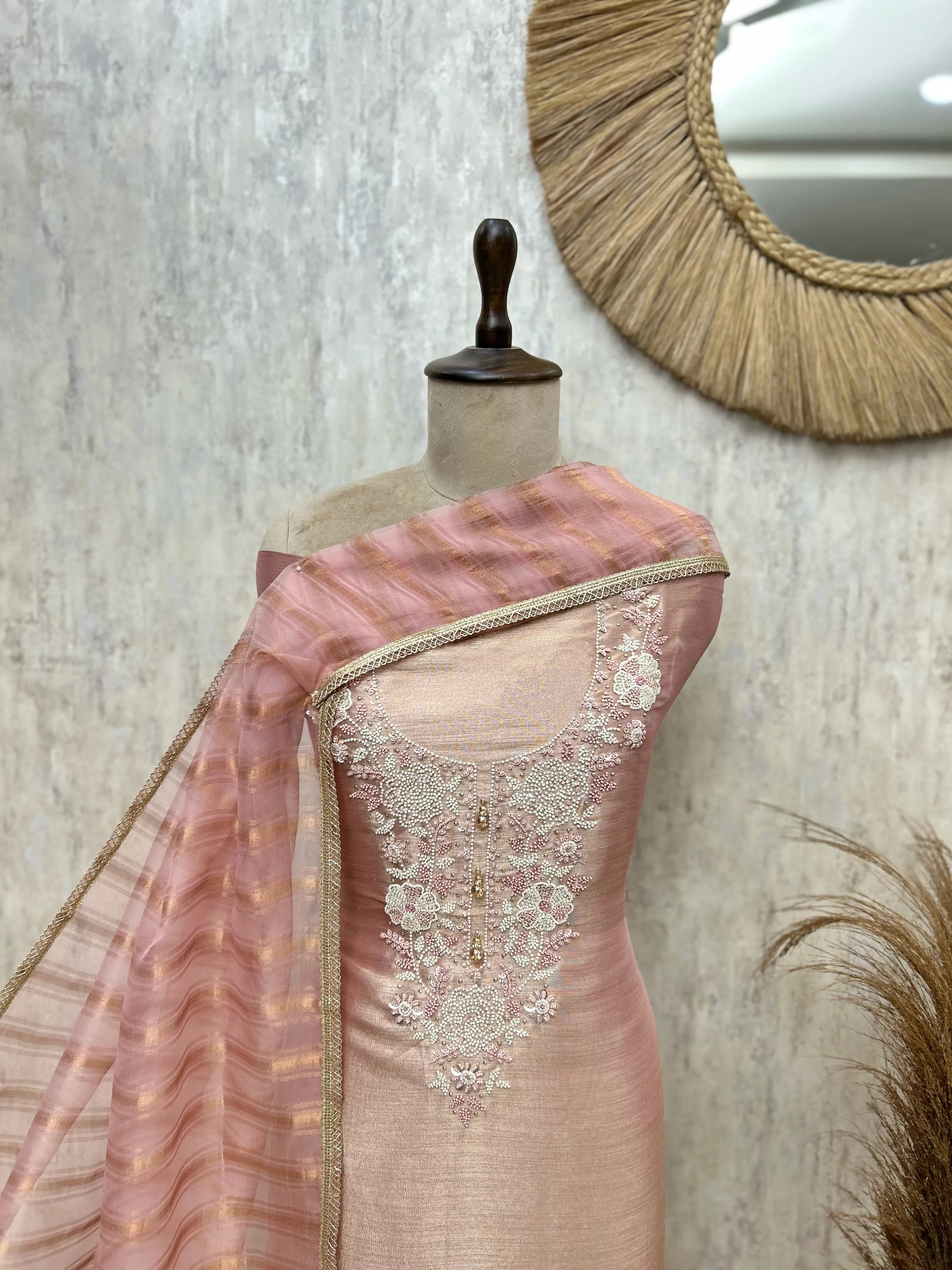 Sophisticated Tissue Threadwork Unstitched Suits
