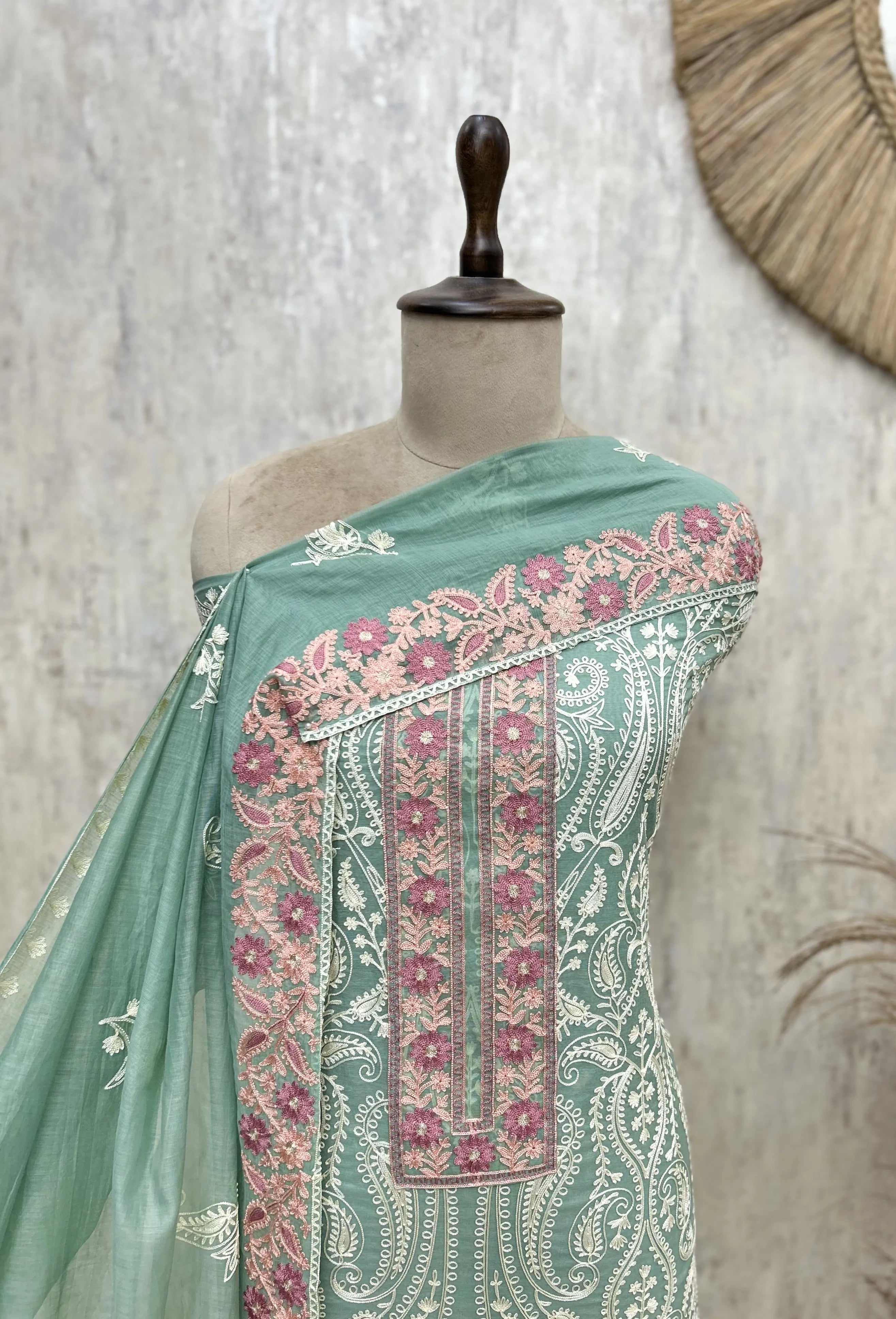 Ethereal Mul Chanderi Unstitched Suit
