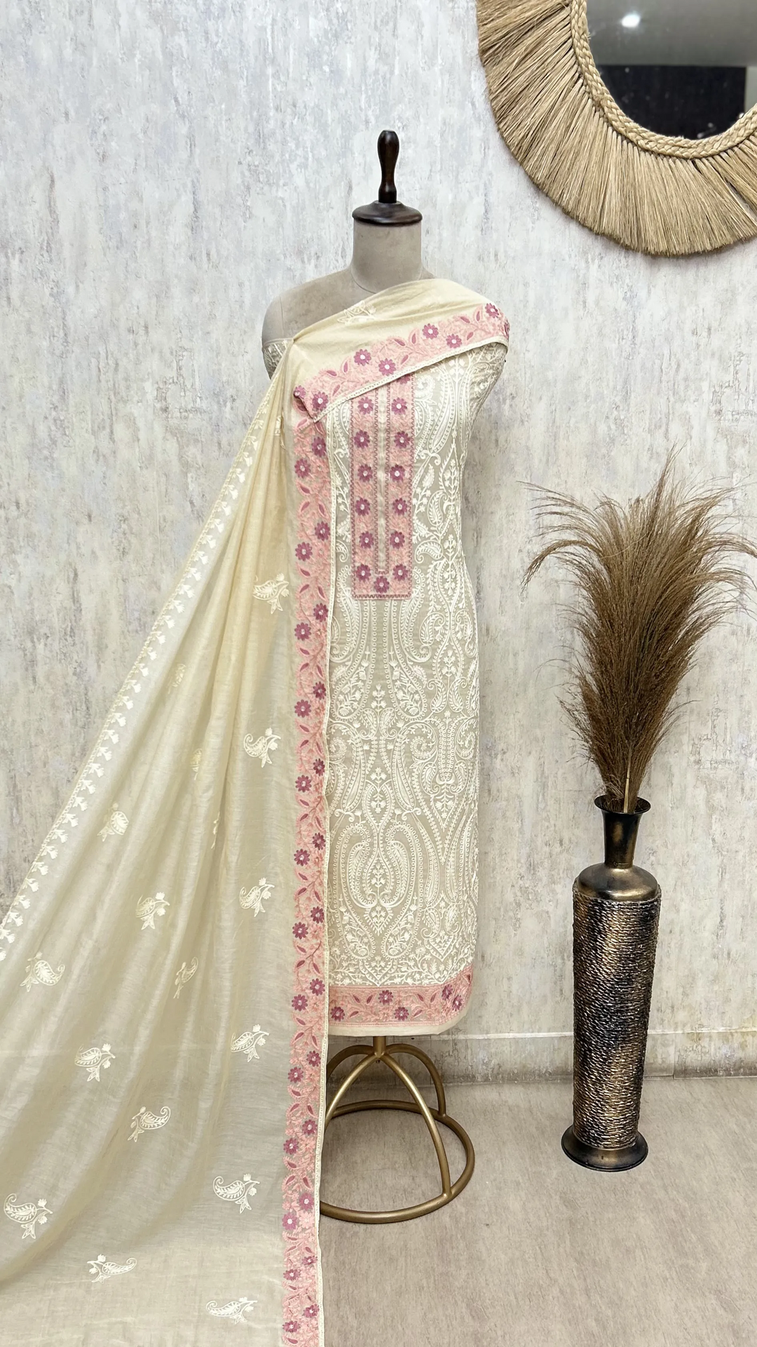 Ethereal Mul Chanderi Unstitched Suit
